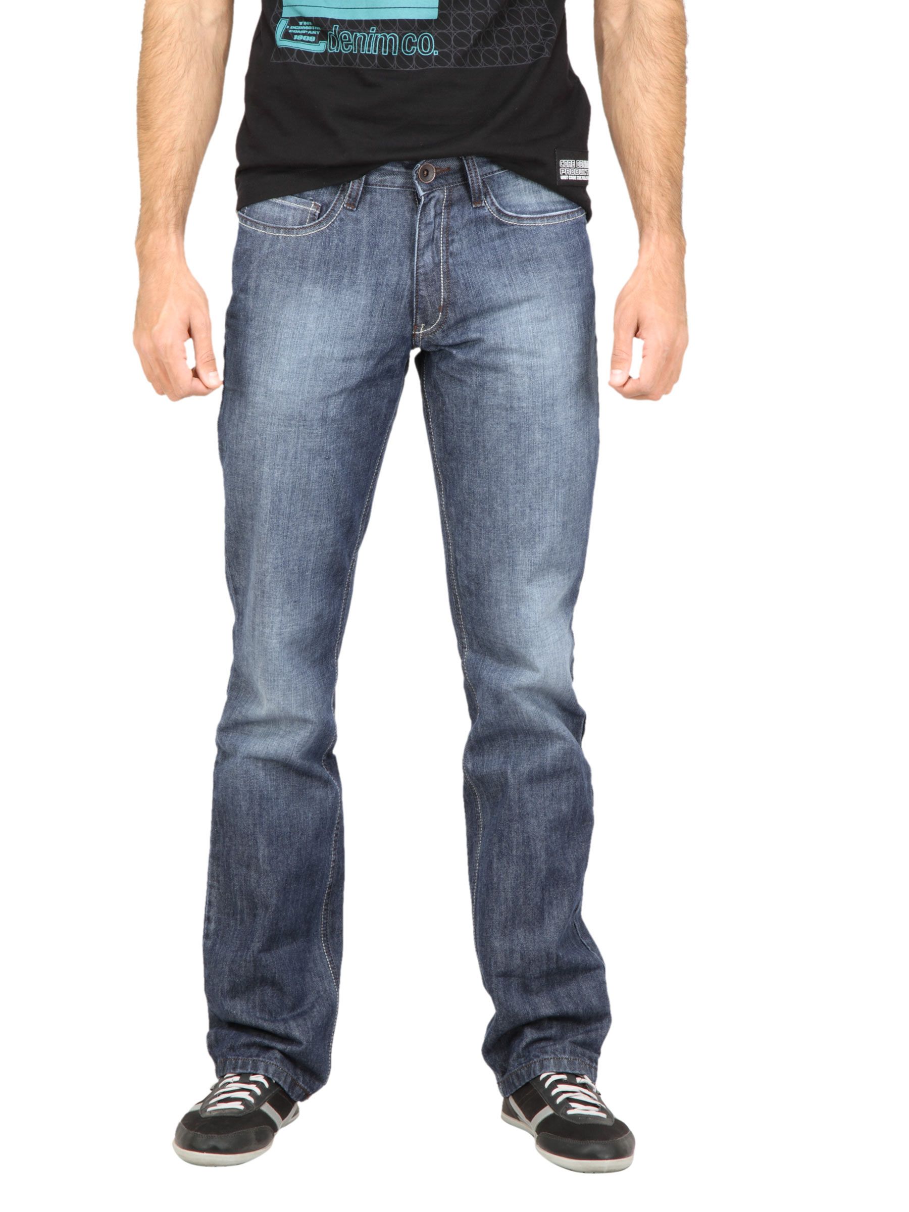 Locomotive Men Washed Blue Jeans