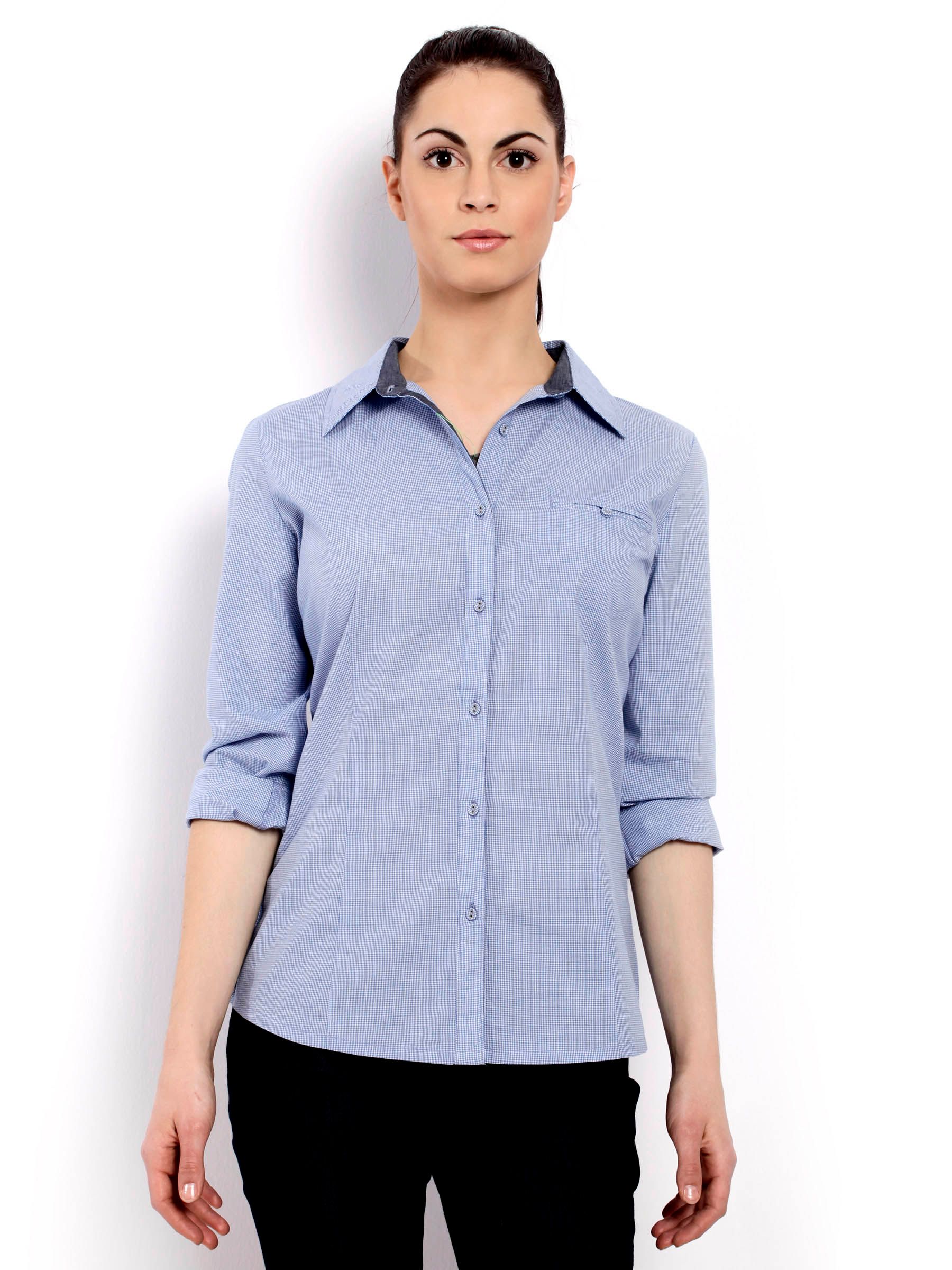 United Colors Of Benetton Women Light Winter Blue Shirts
