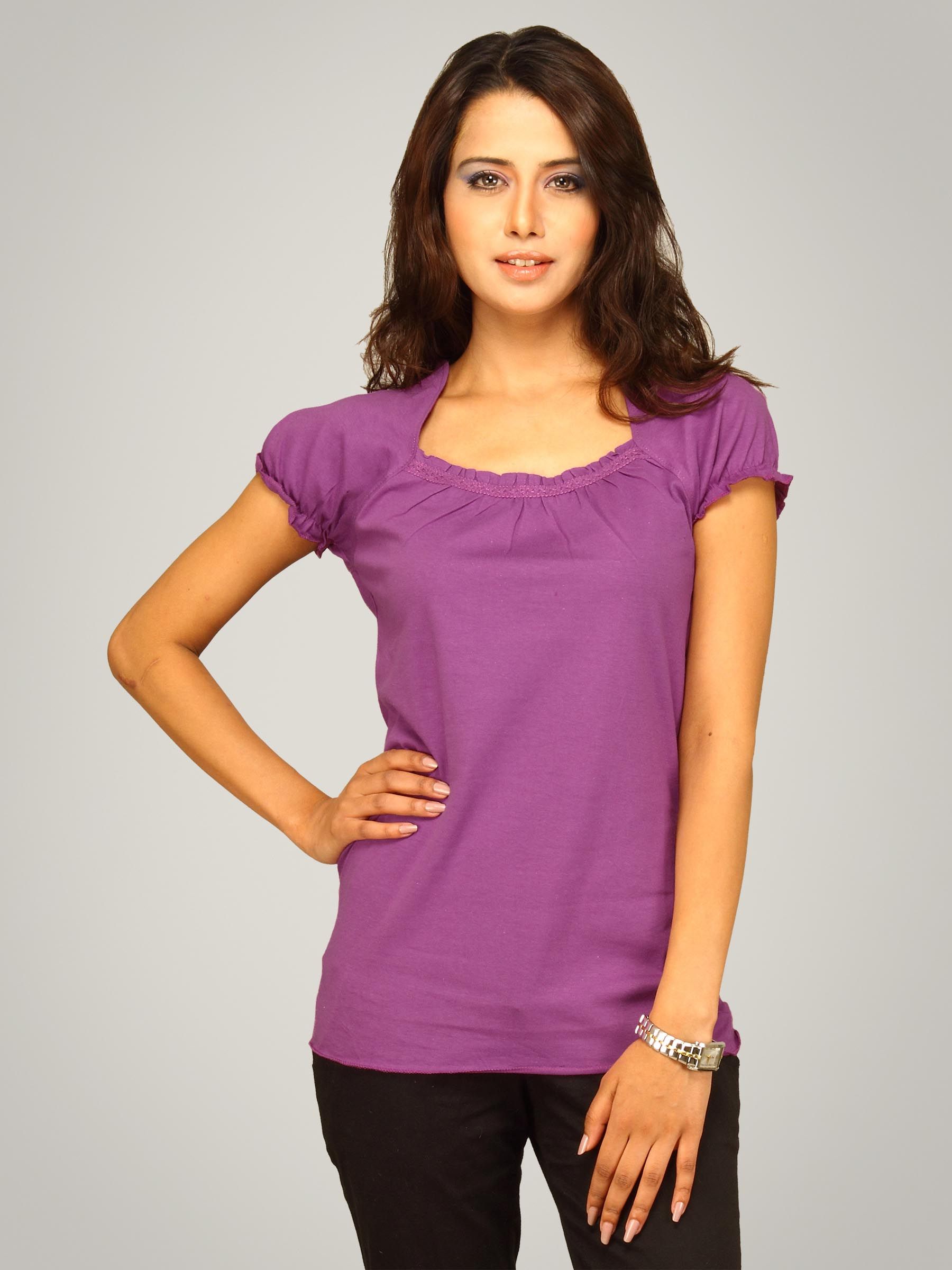 Jealous 21 Women Purple Basic Top