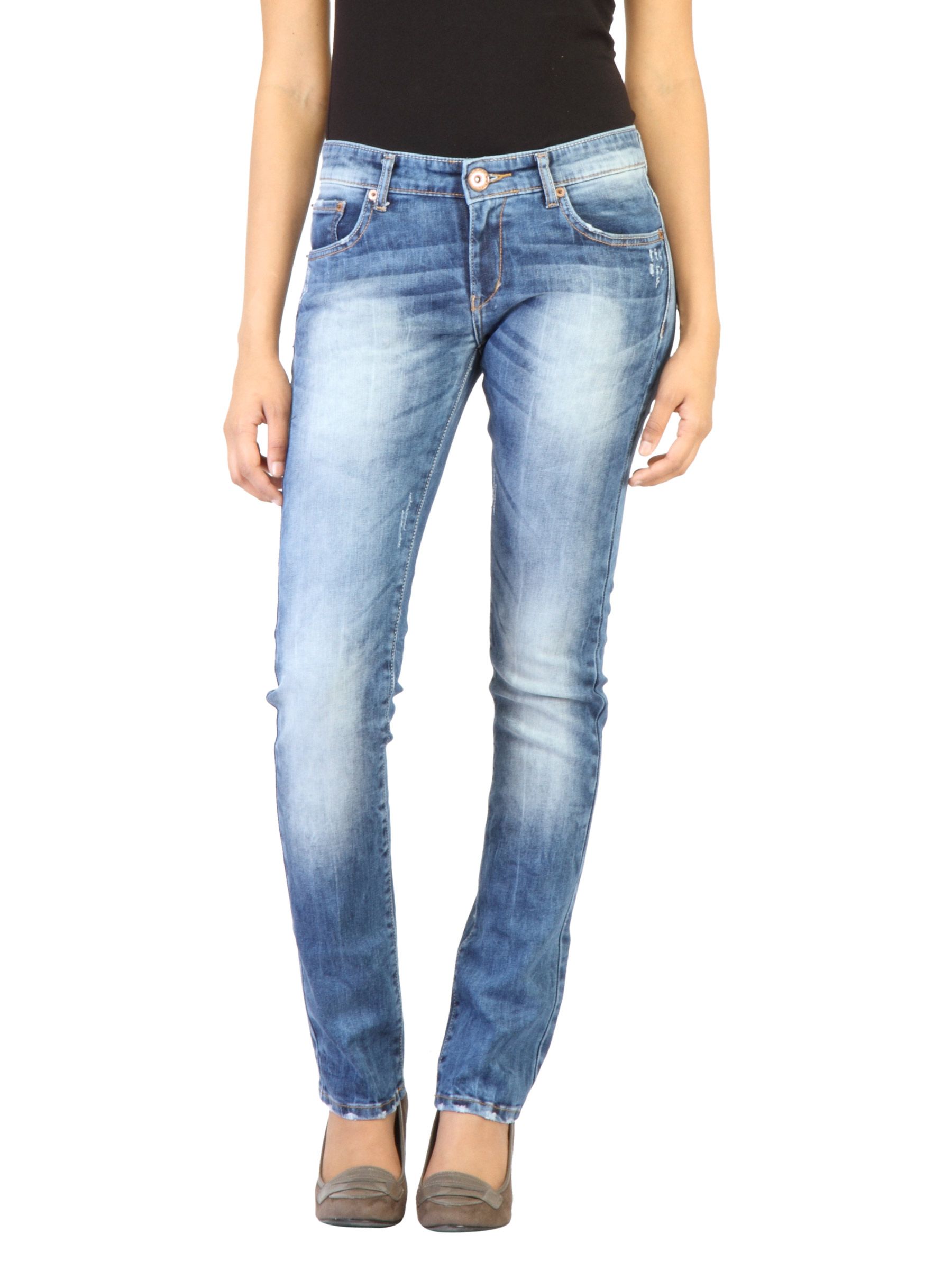 Spykar Women Washed Blue Jeans