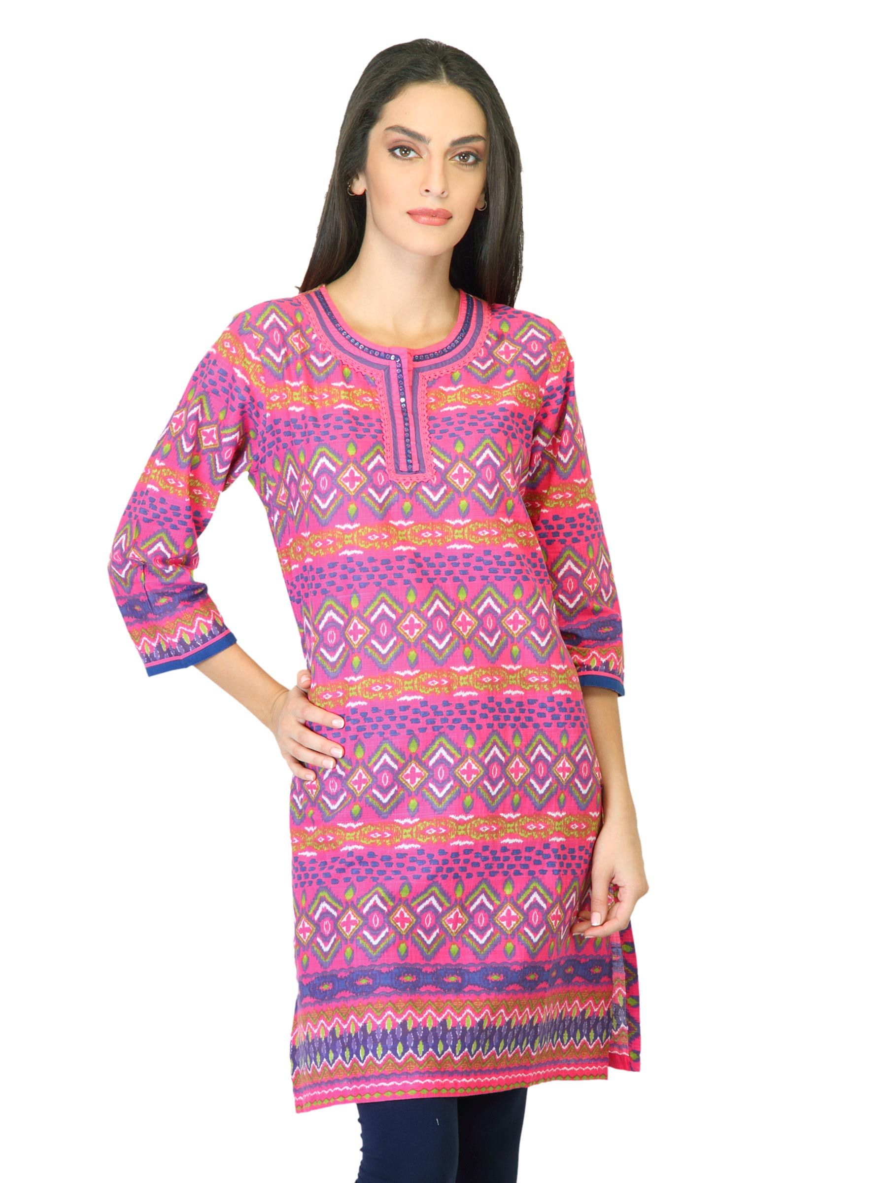 BIBA Women Printed Pink Kurta