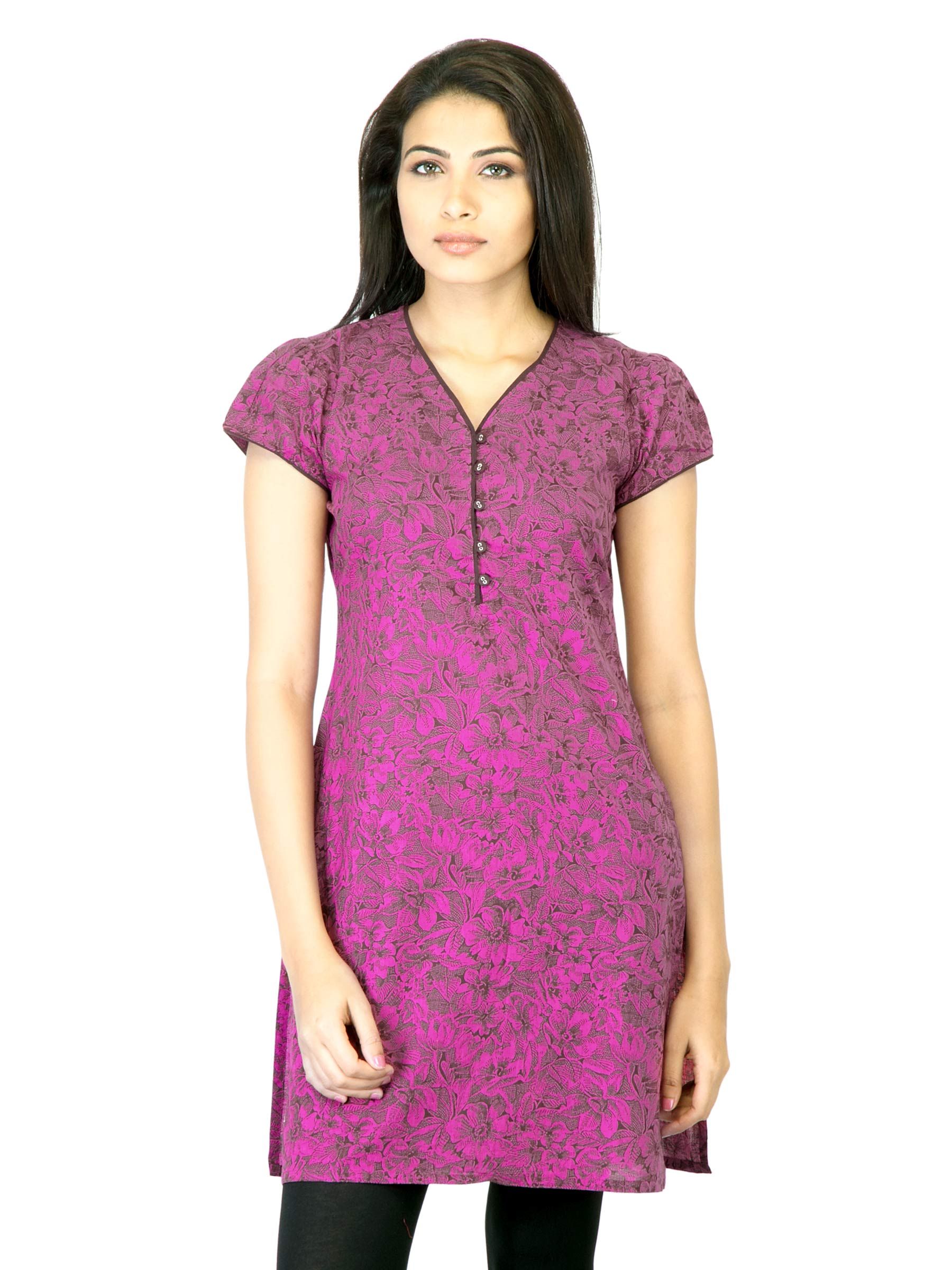 Mother Earth Women Magenta Printed Kurta