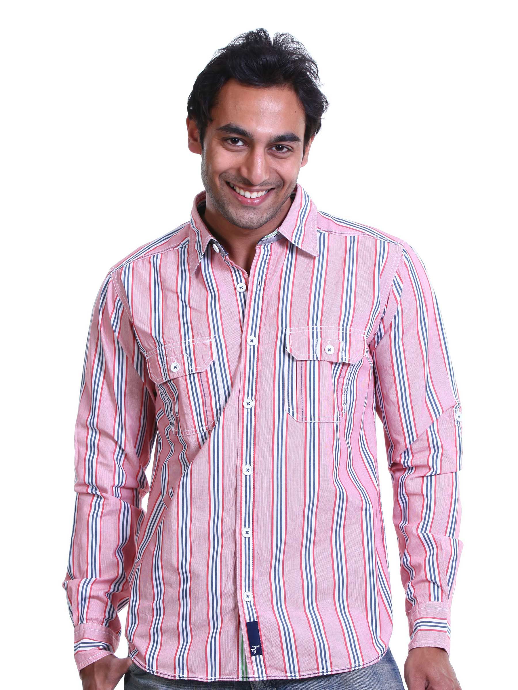 Probase Men Stripe Red Shirt