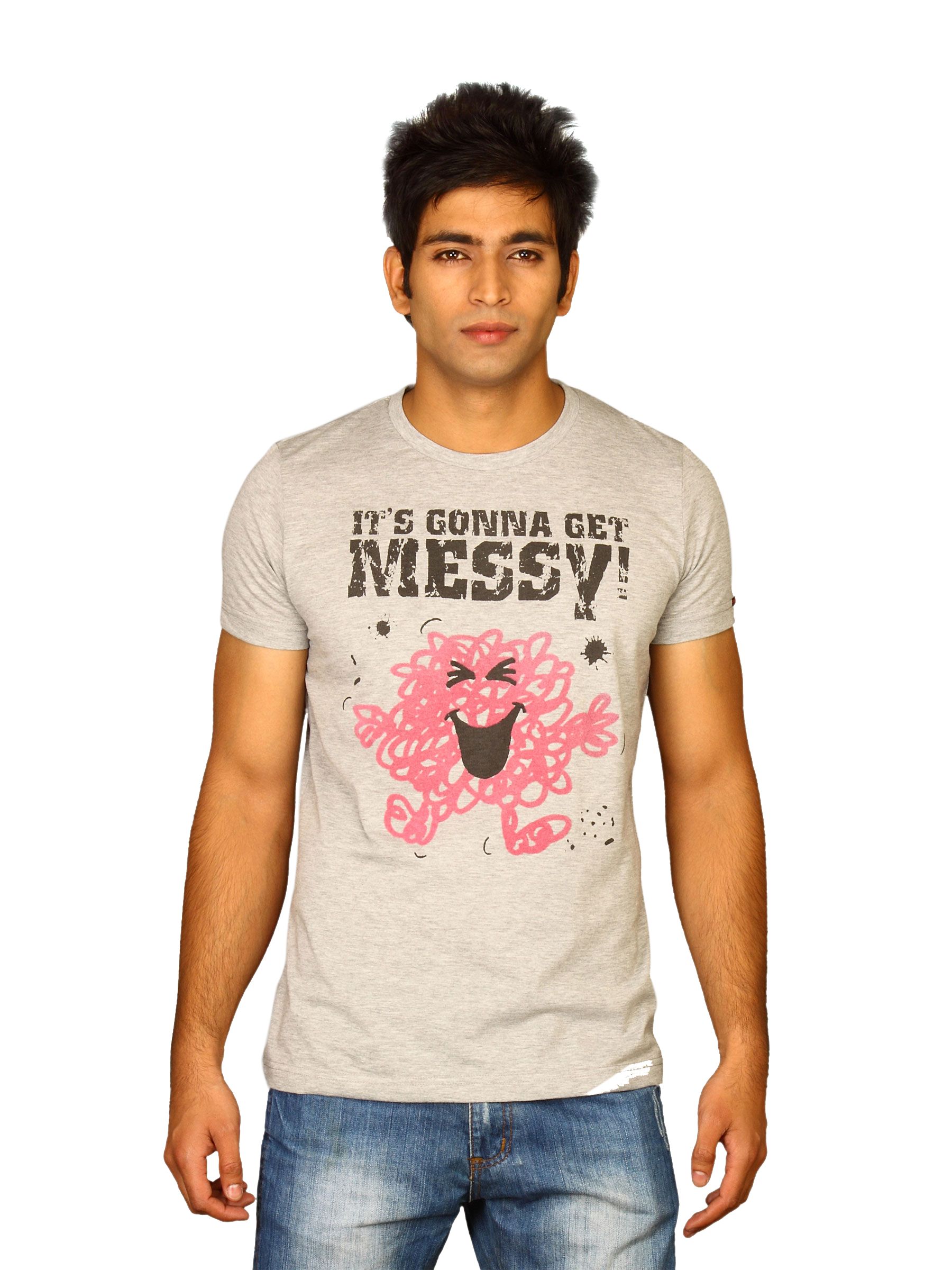Mr.Men Men's Its Gonna Get Messy Grey T-shirt