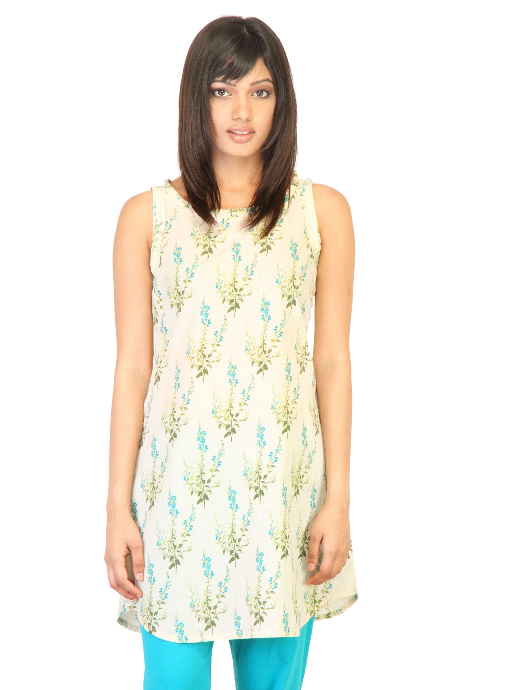 W Women Printed Cream Kurtis