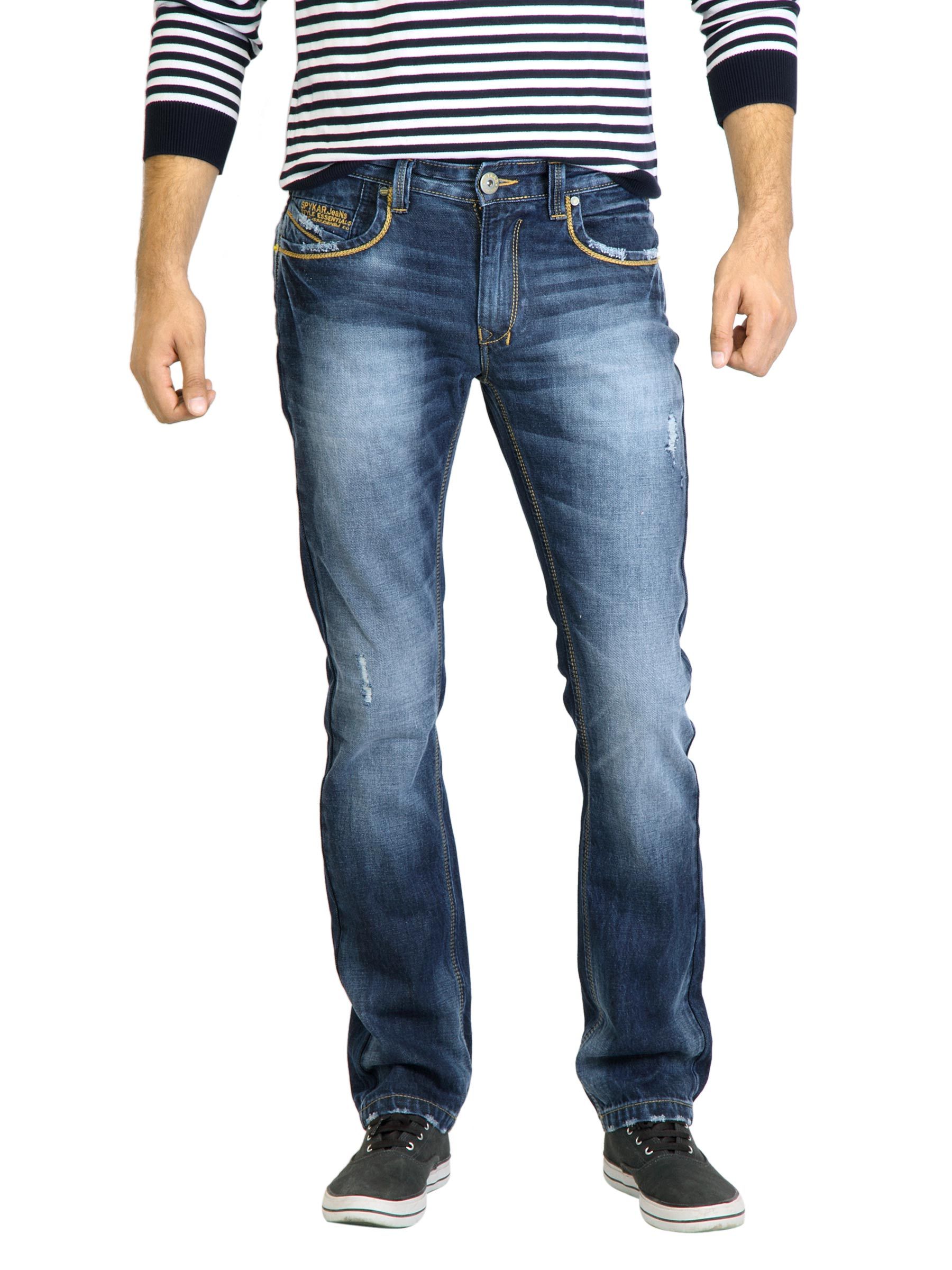 Spykar Men Washed Blue Jeans