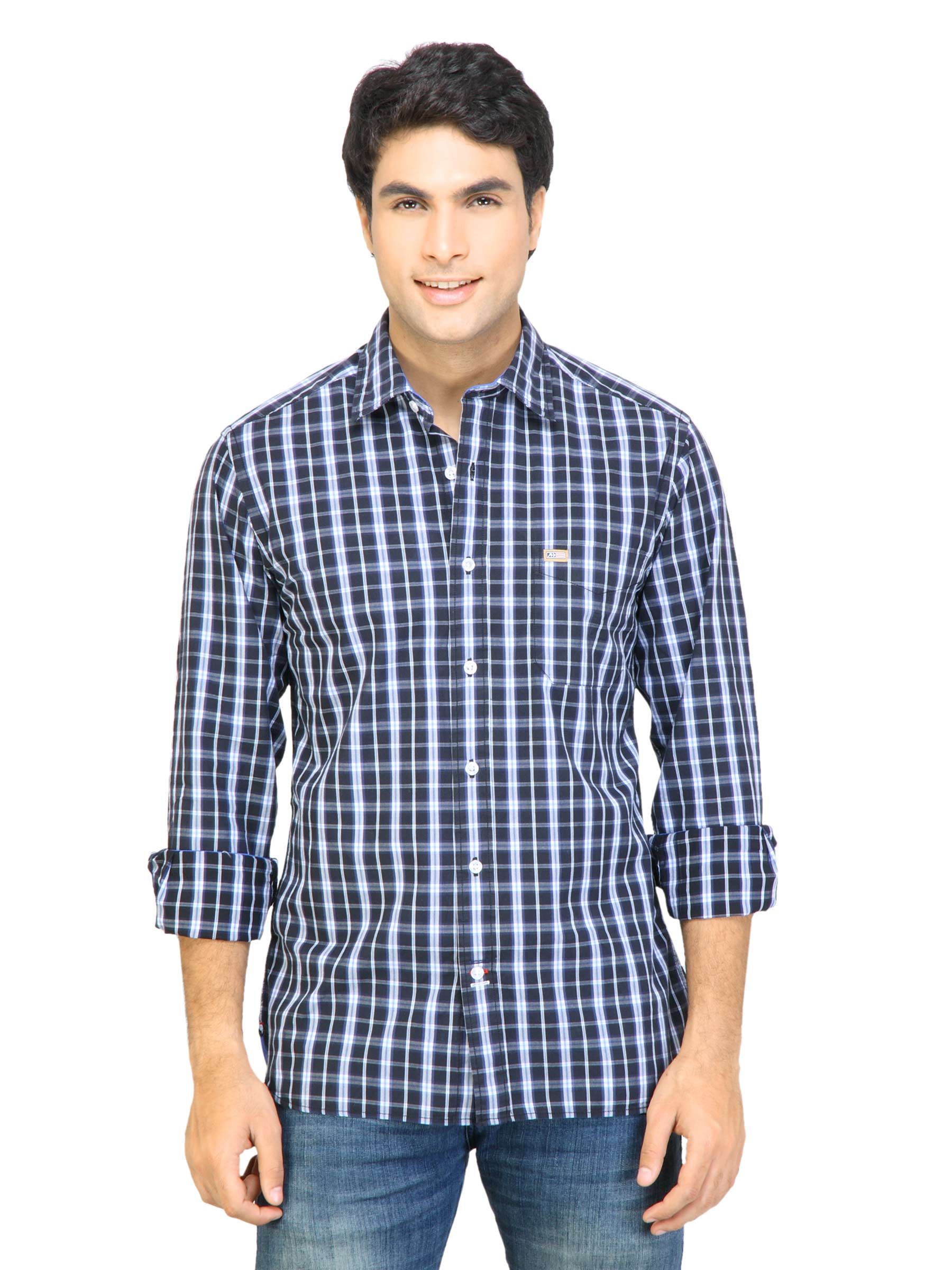 Arrow Sport Men Check Black Shirts