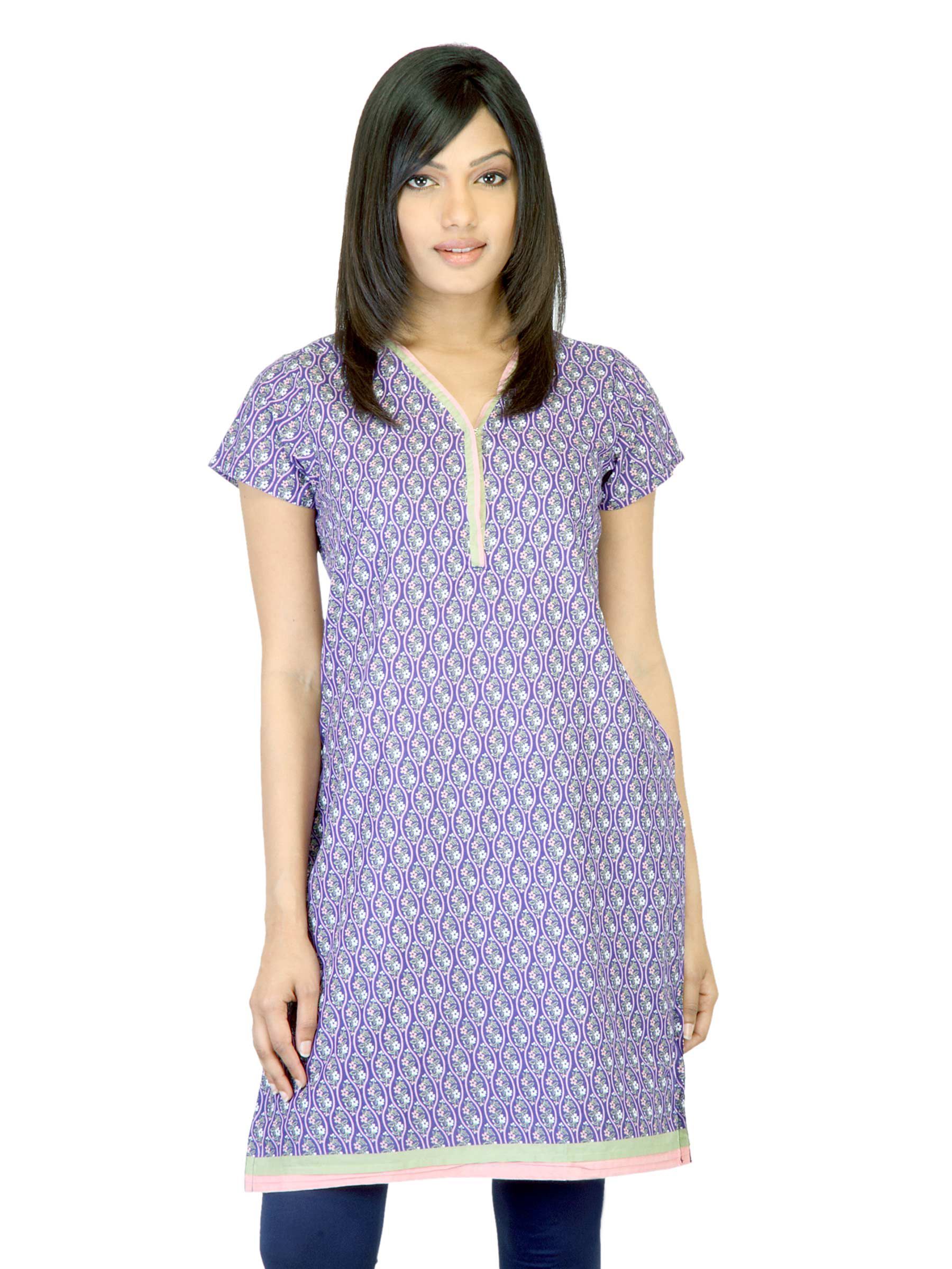 Vishudh Women Purple Printed Kurta