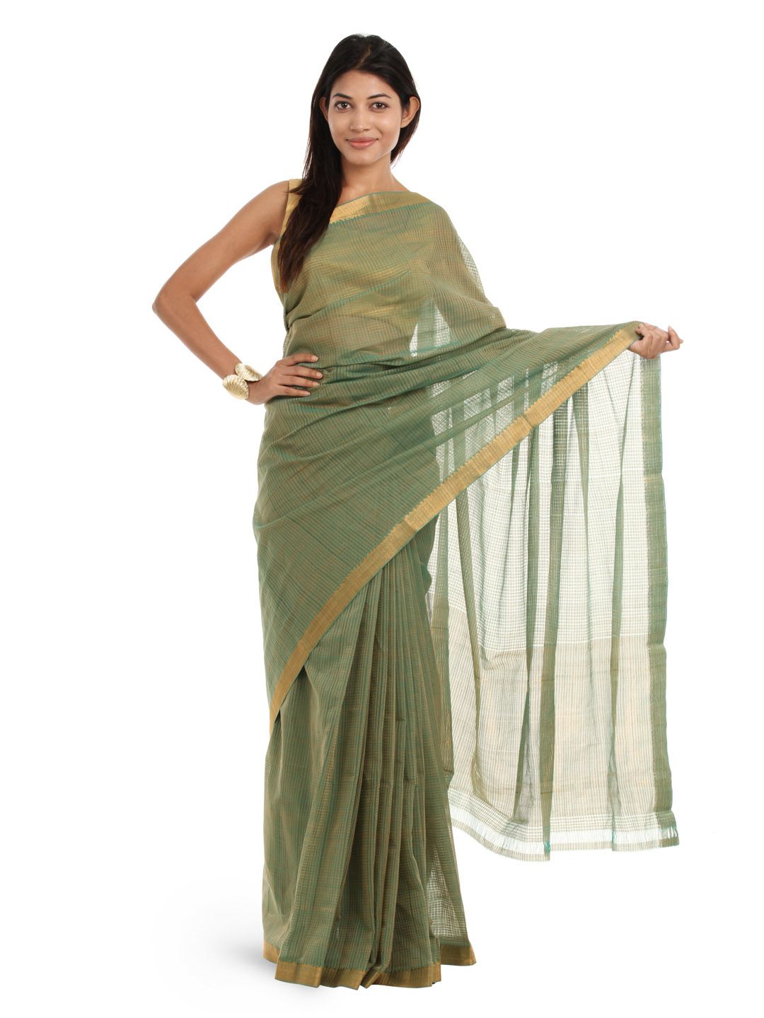 Fabindia Green Mangalagiri Saree