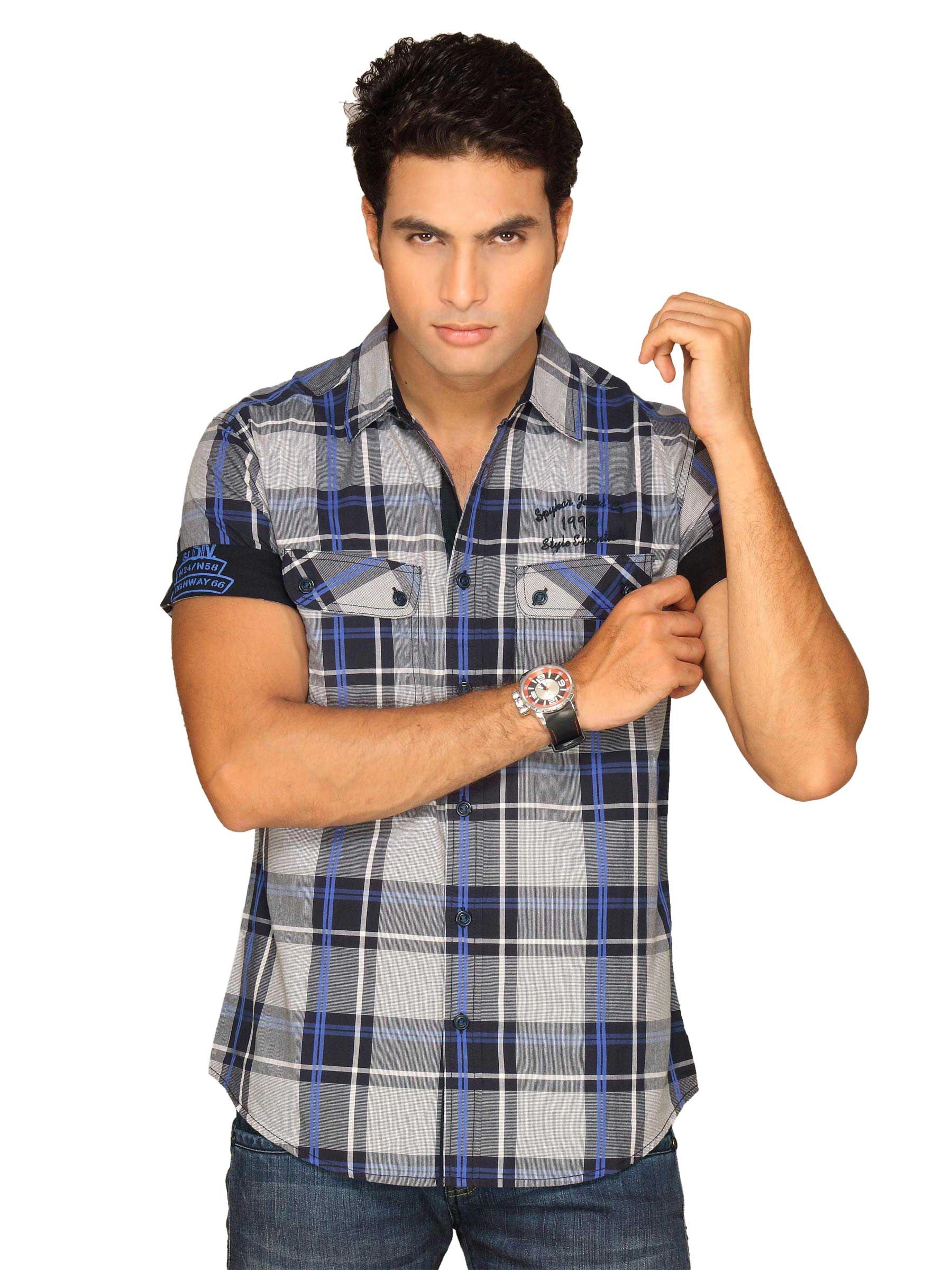 Spykar Men Black check Shirt