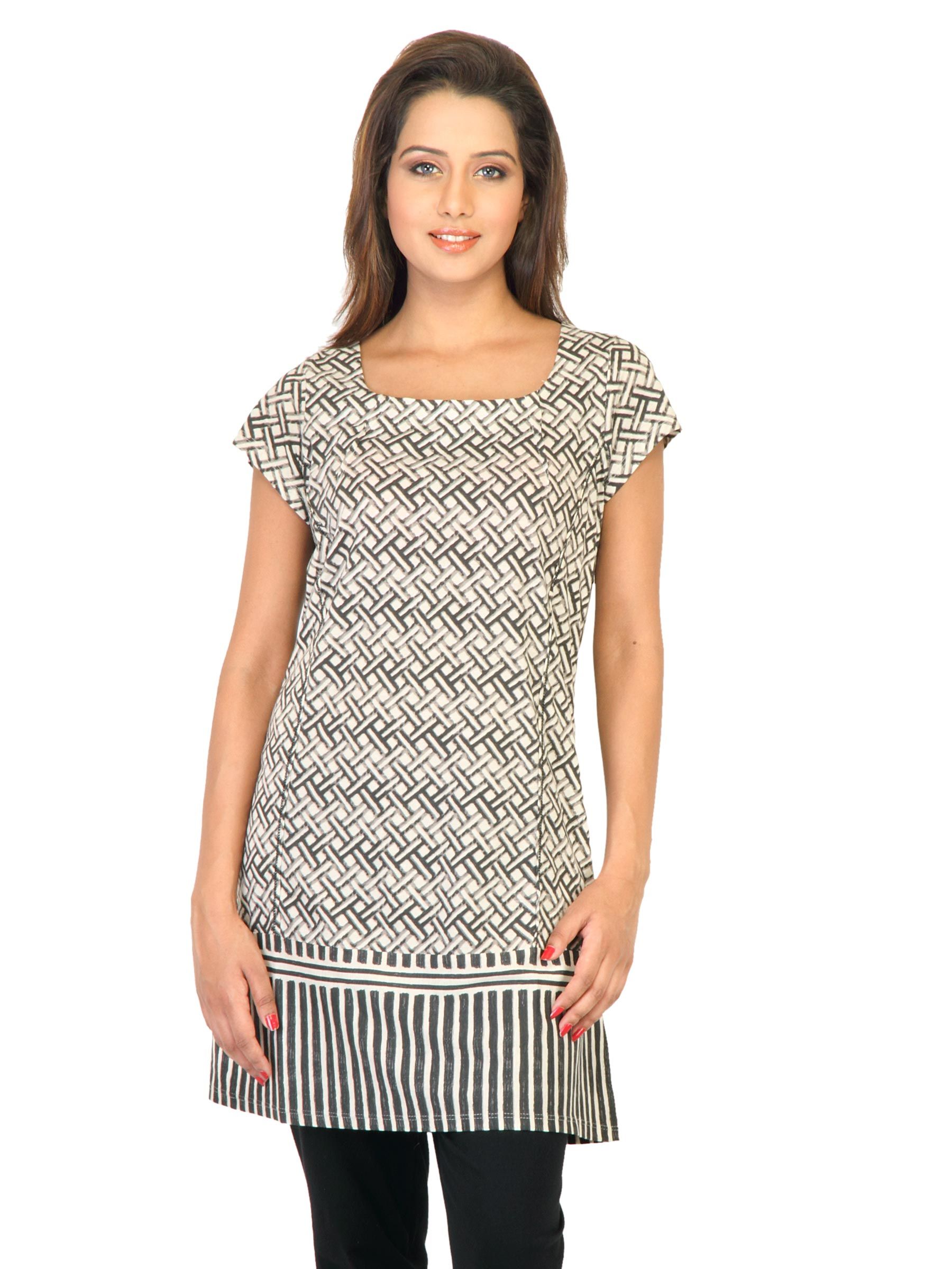 W Women Cream Kurtis