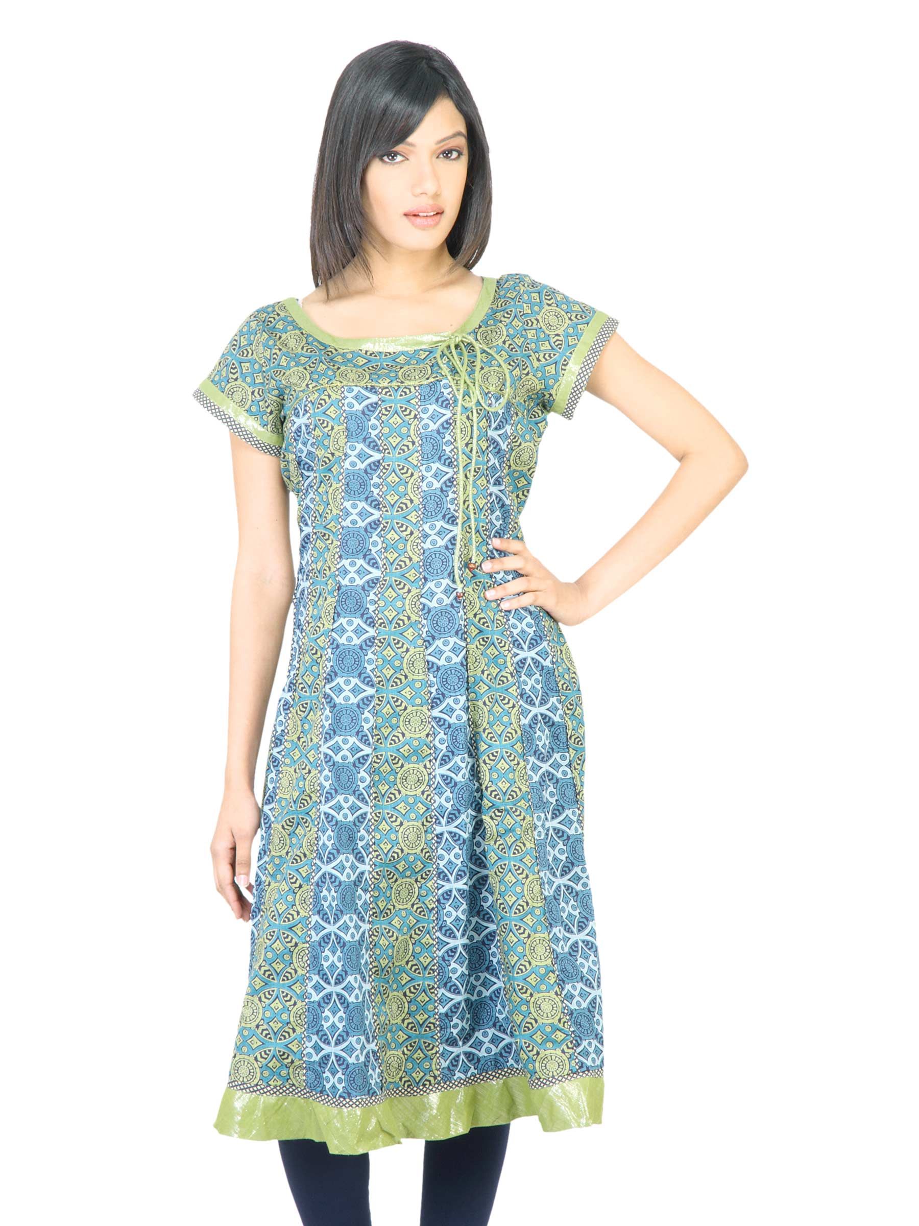 BIBA Women Printed Blue Kurta