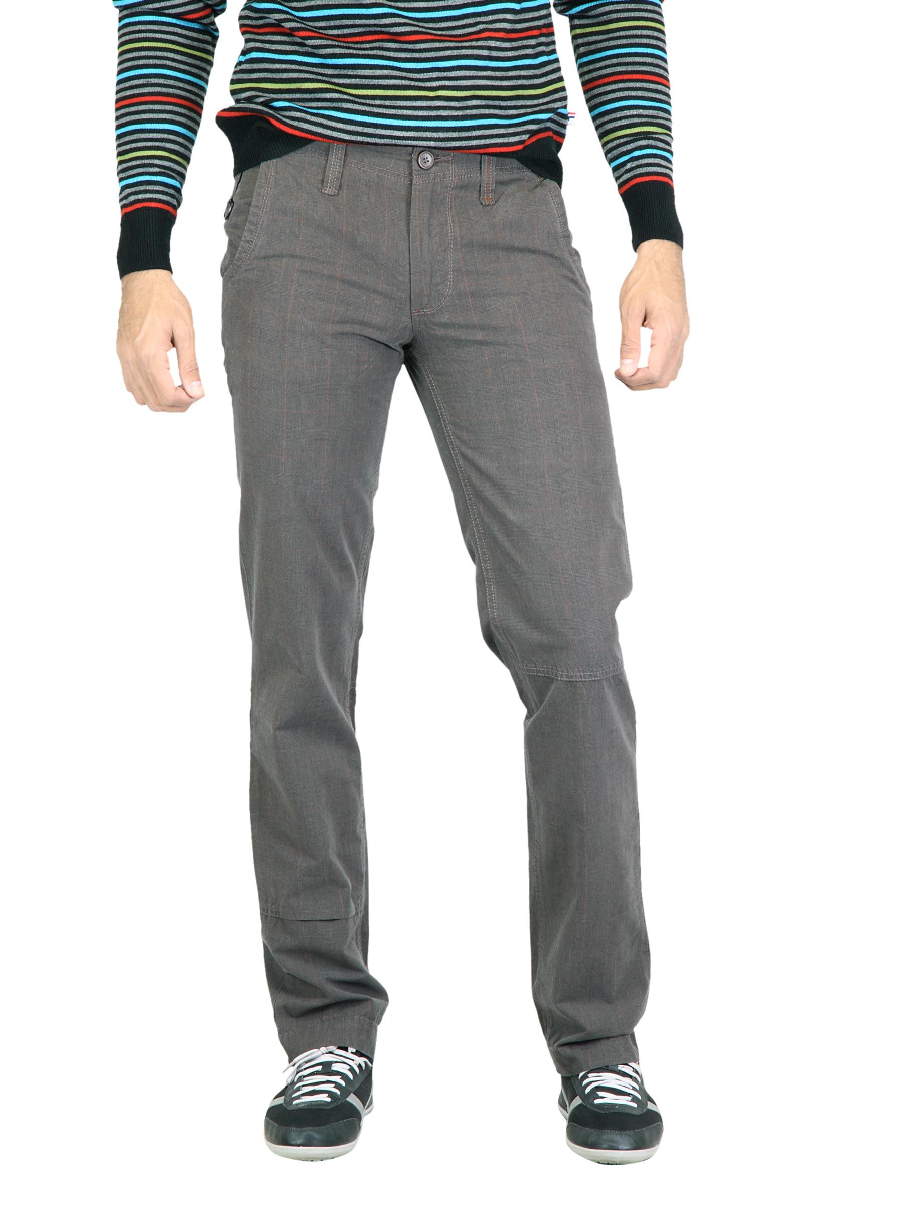 Probase Men Check Grey Trouser