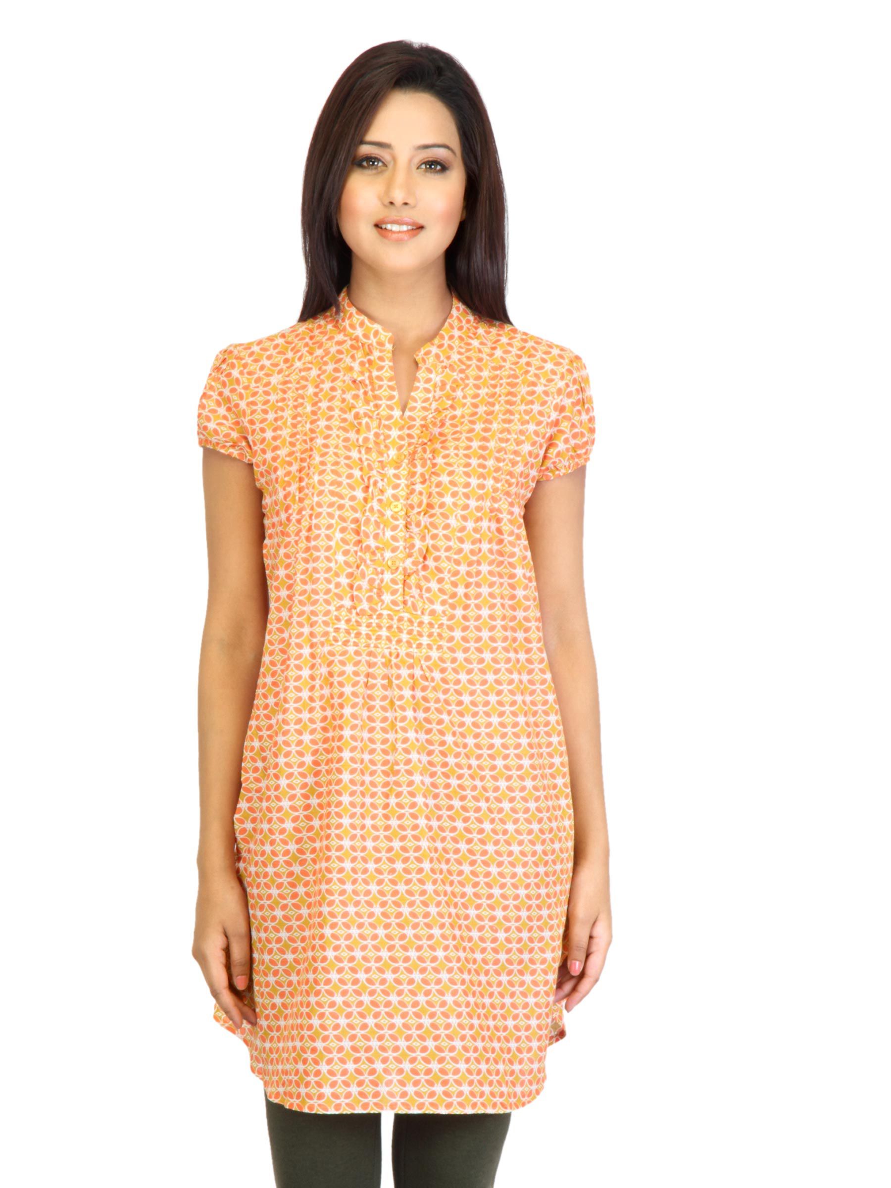Mumbai Slang Women Printed Orange Kurti