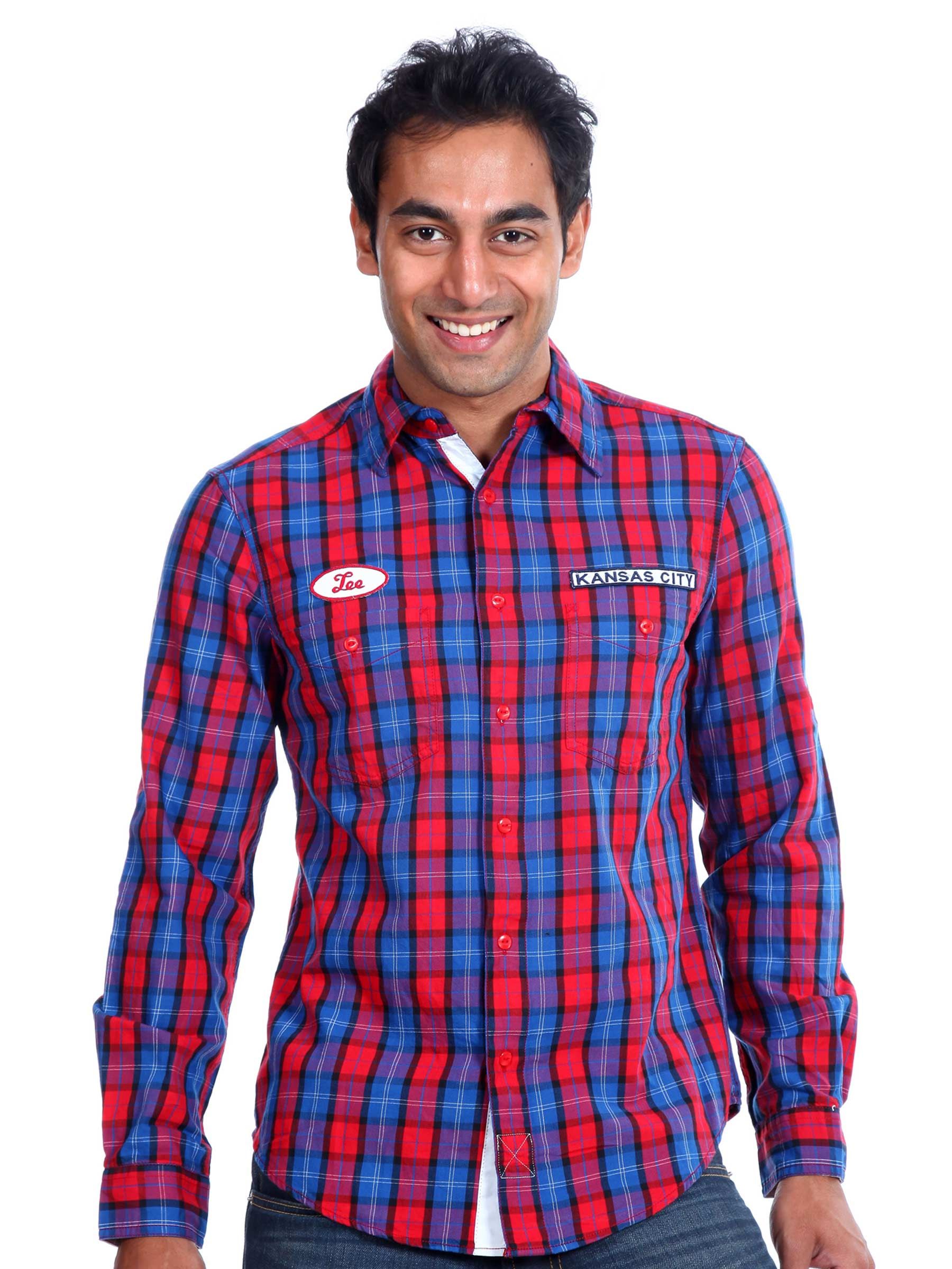 Lee Men Checks Red Shirt