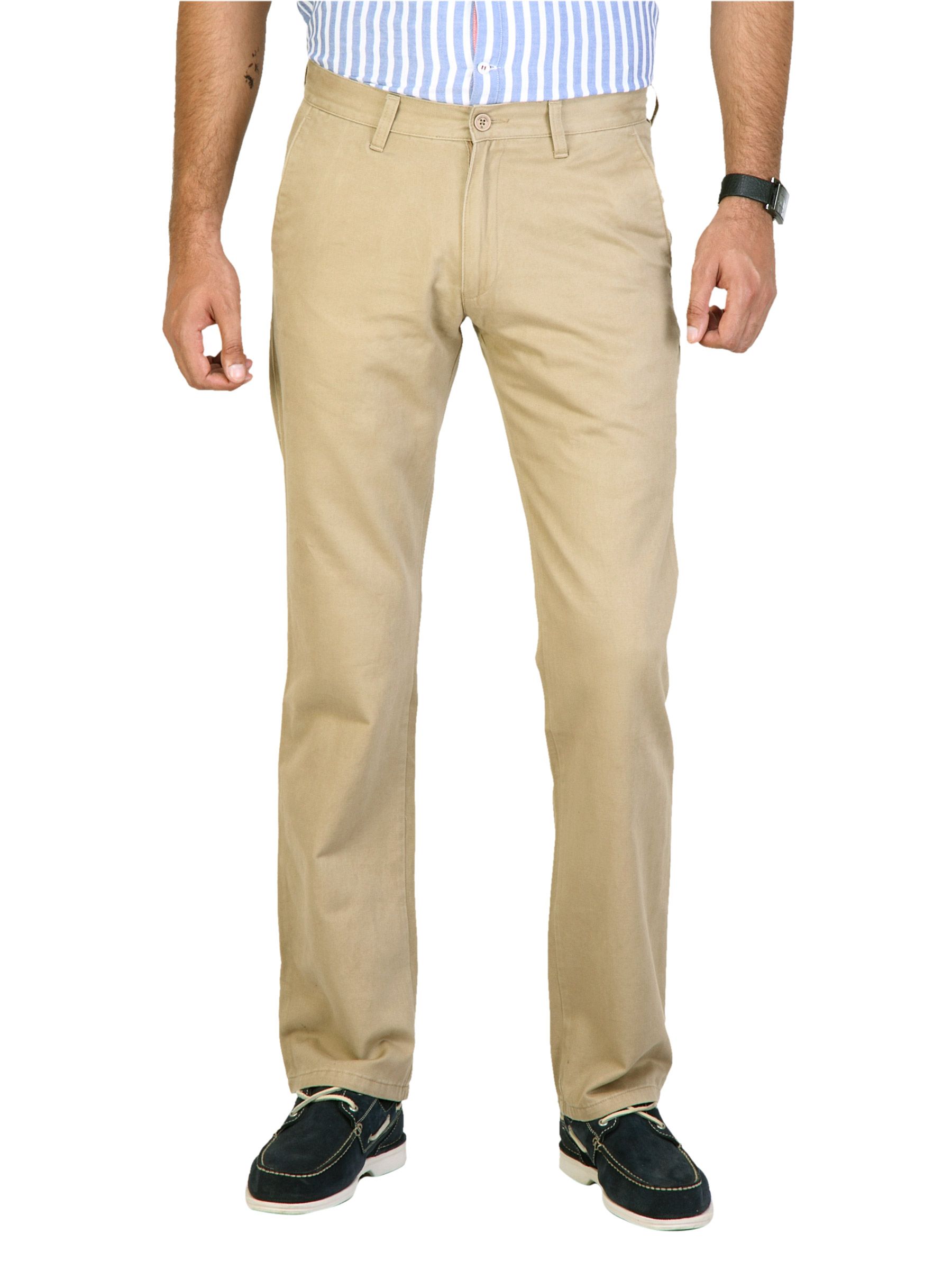Highlander Men Classic Chinos Beige Trousers