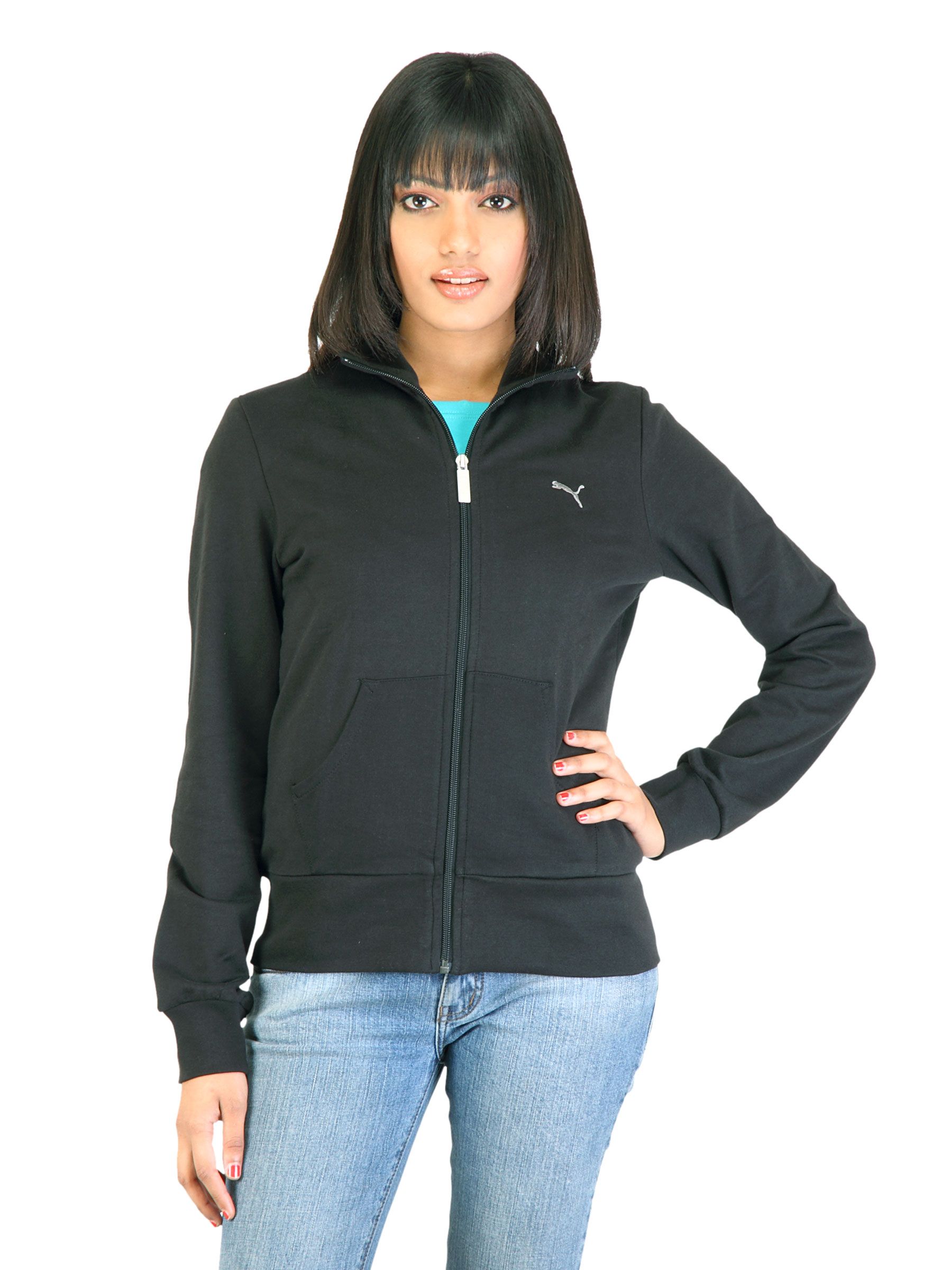 Puma Women Solid Black Sweatshirts