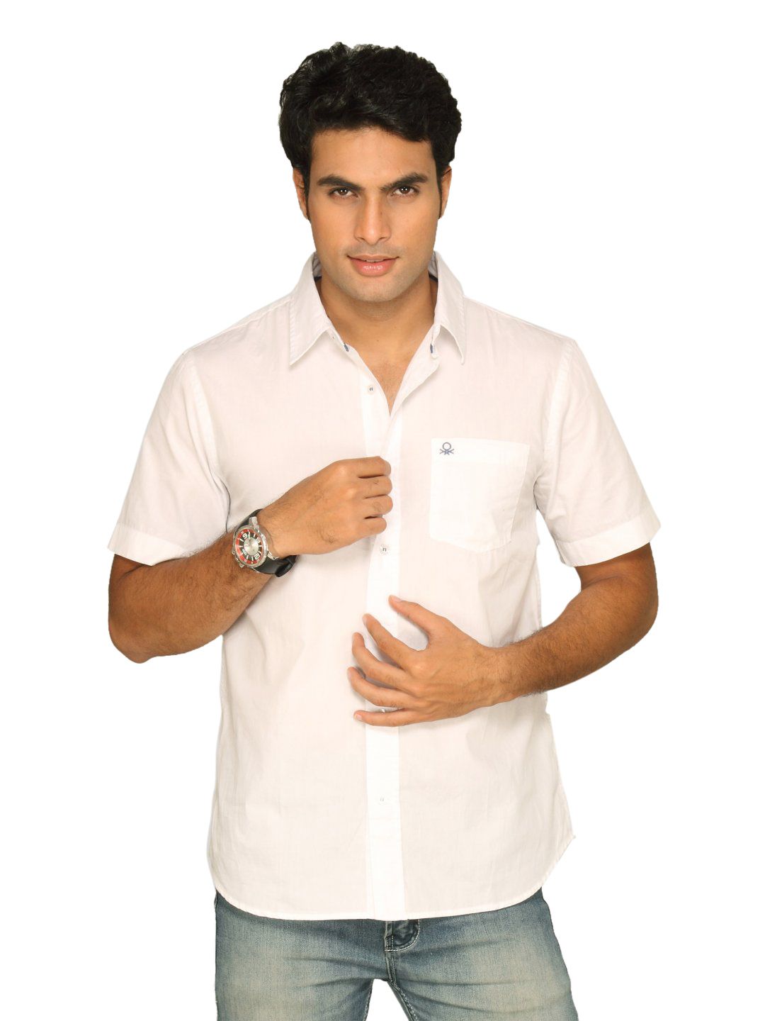 UCB Men Ben Logo Chest White Shirt