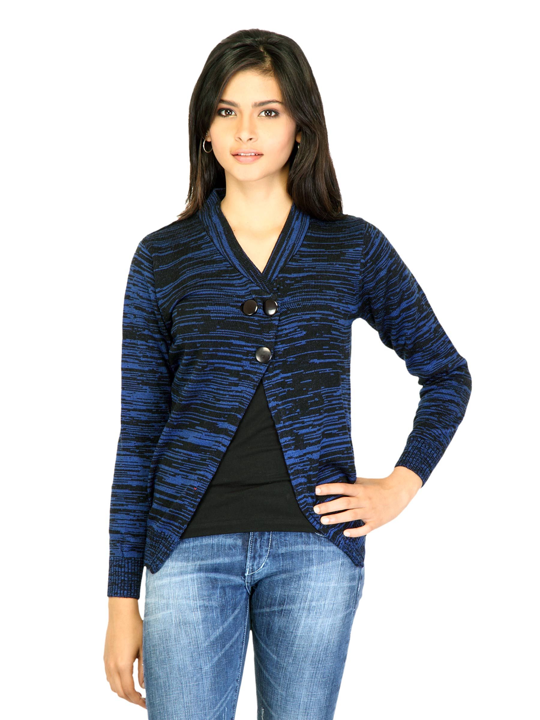 Jealous 21 Women Solid Blue Sweaters