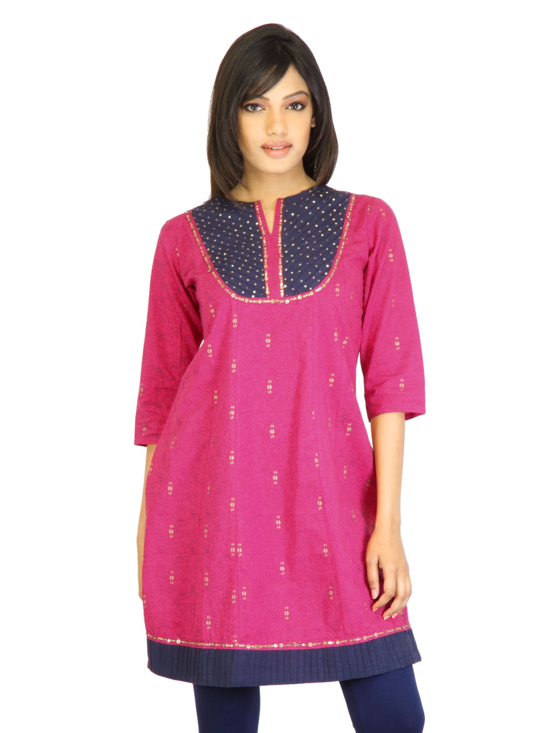 Mother Earth Women Pink Printed Kurta