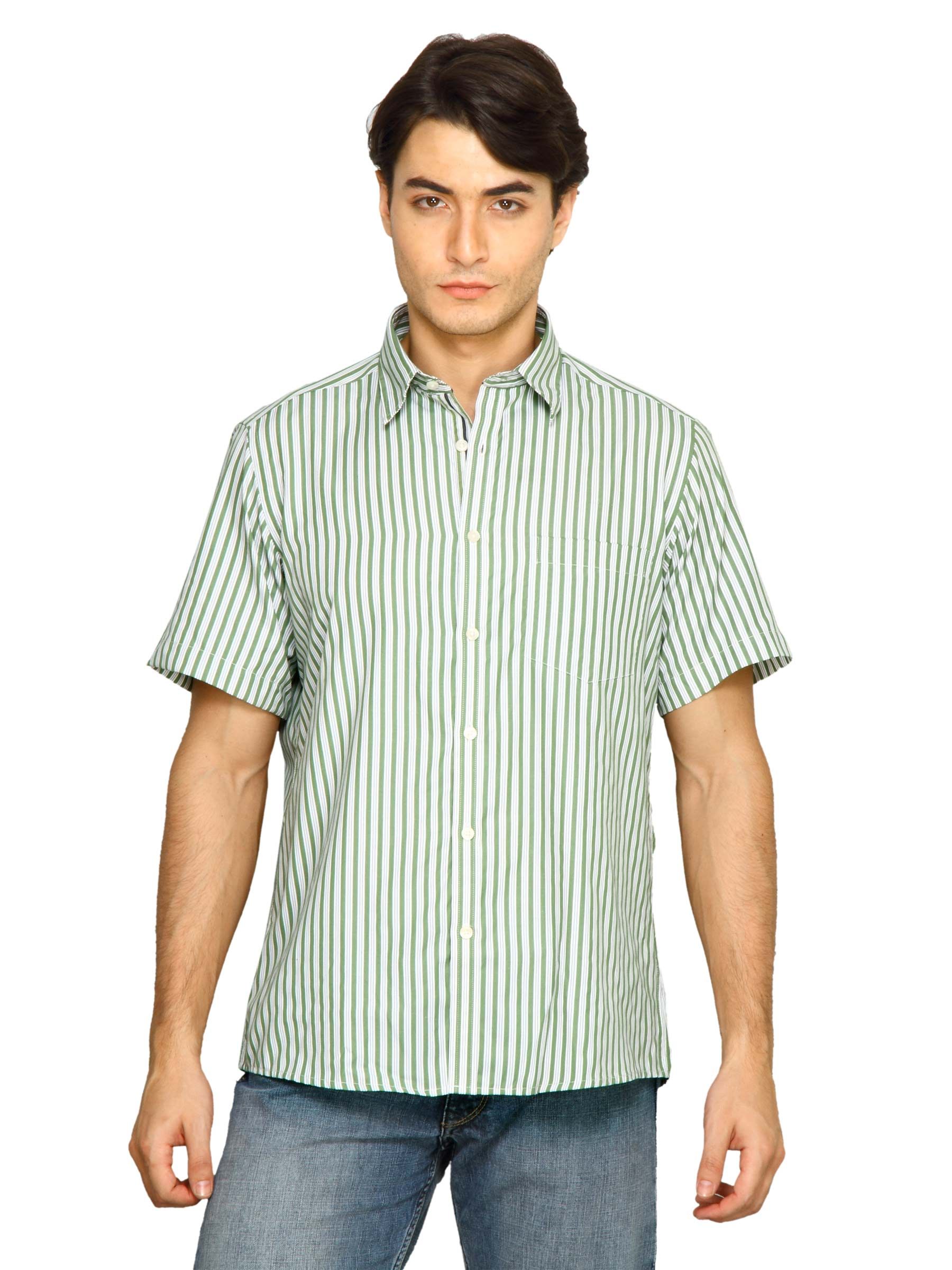 Indigo Nation Men Stripes White Shirts
