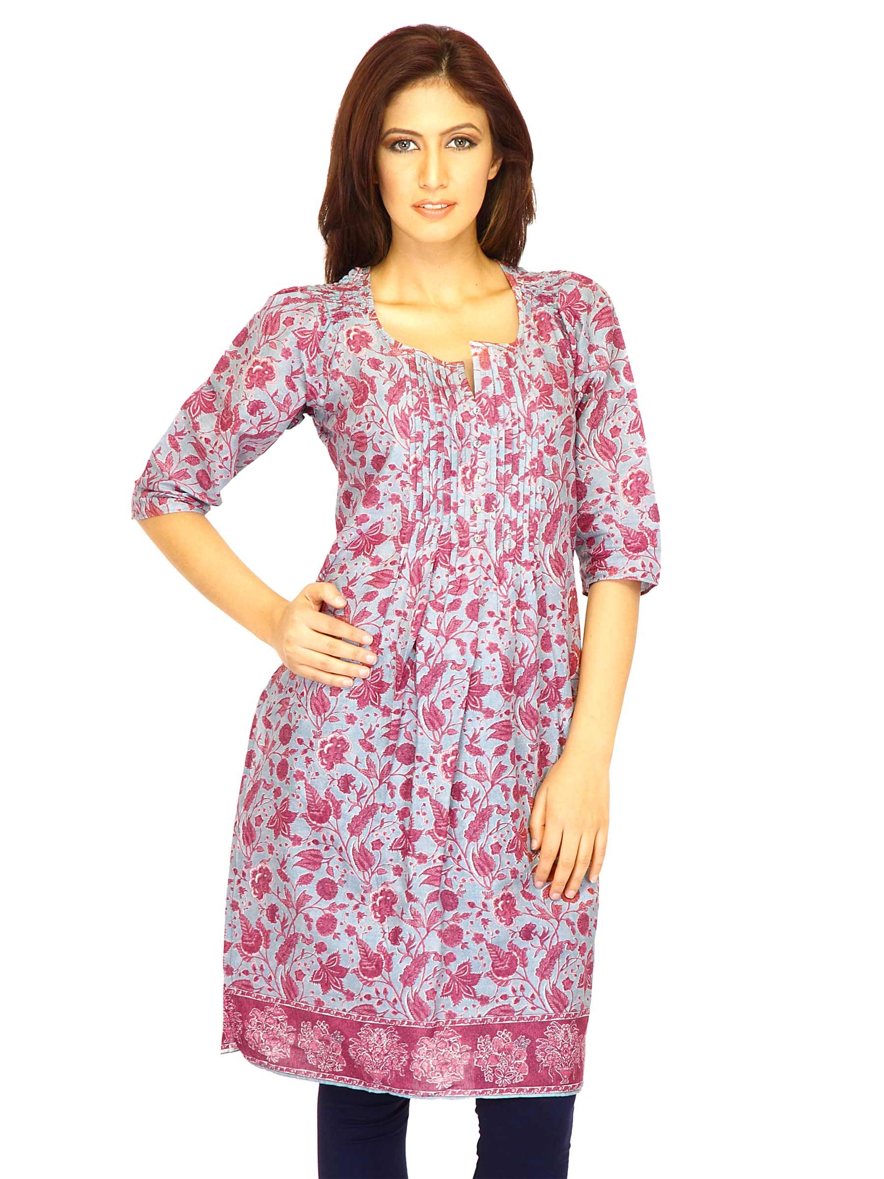 W Women Printed Grey Kurtas