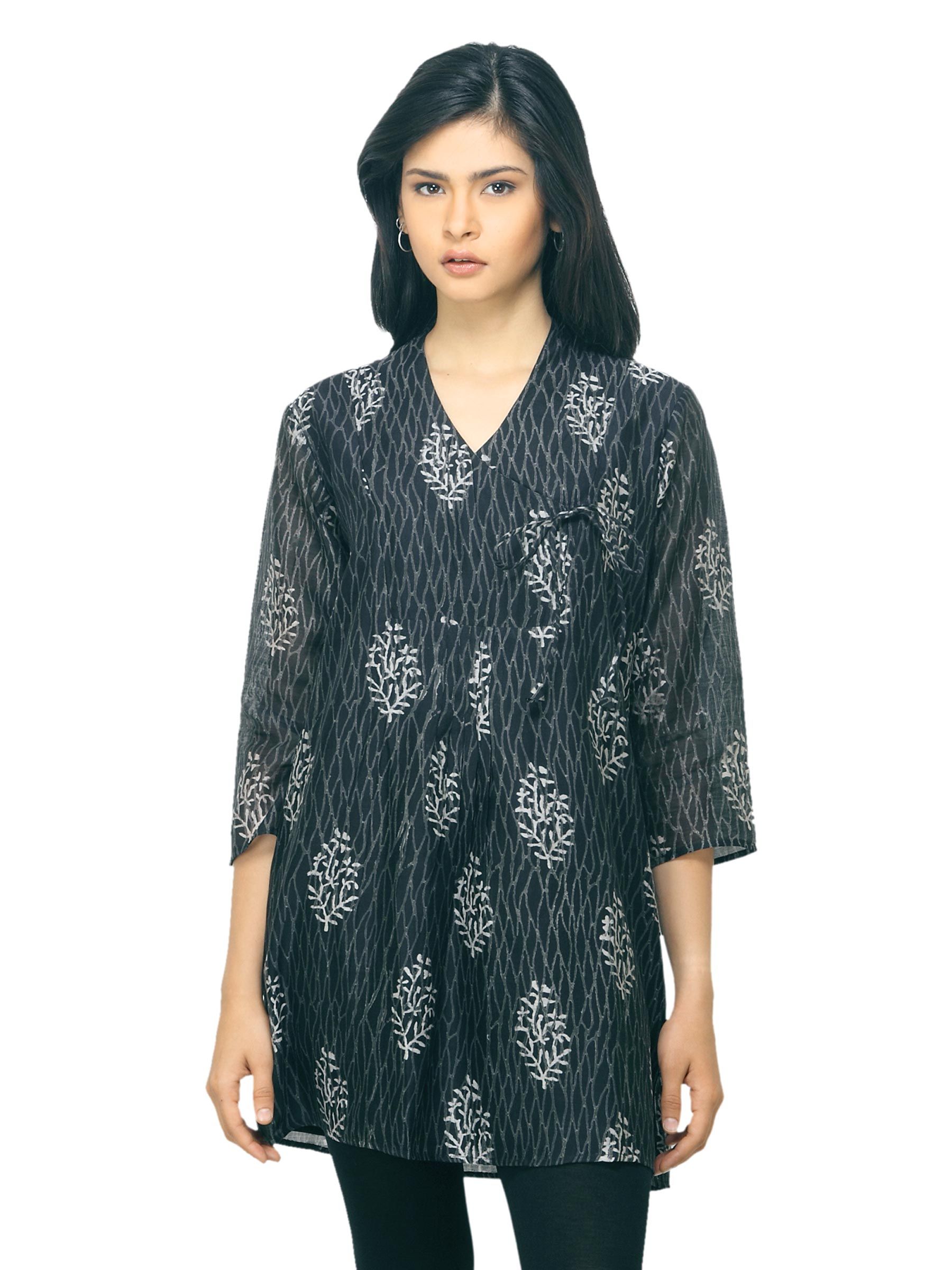 Fabindia Women Black Chanderi Tunic