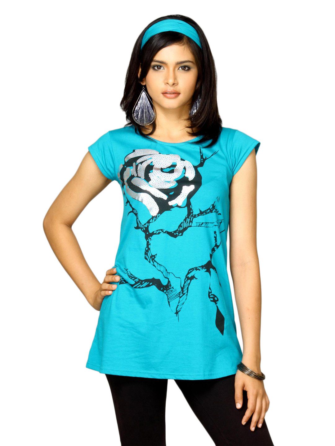 Jealous 21 Women Band With Blue Top