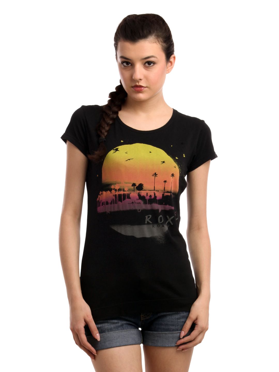 Roxy Women Black T-shirt