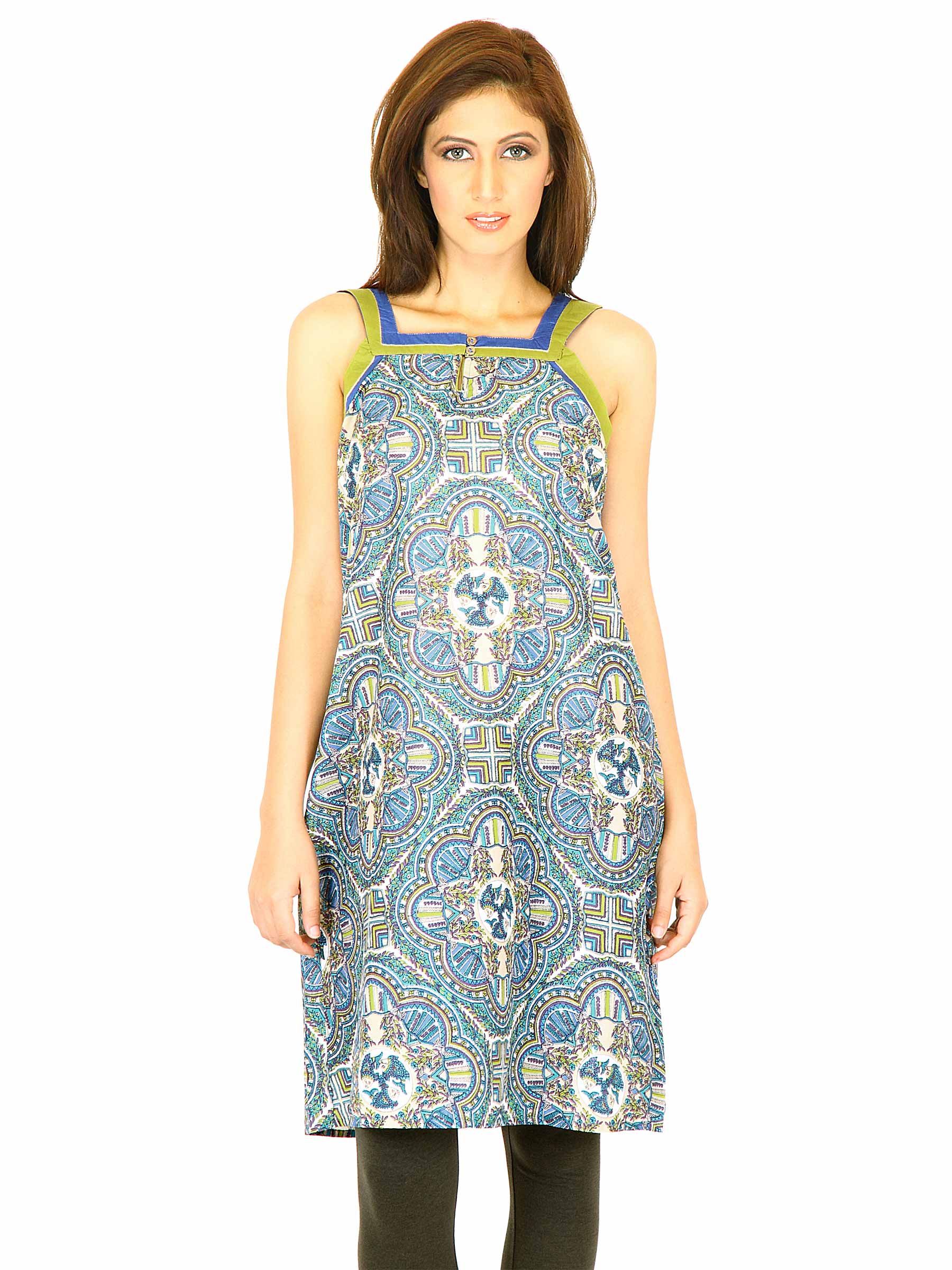 W Women Printed Blue Kurtas