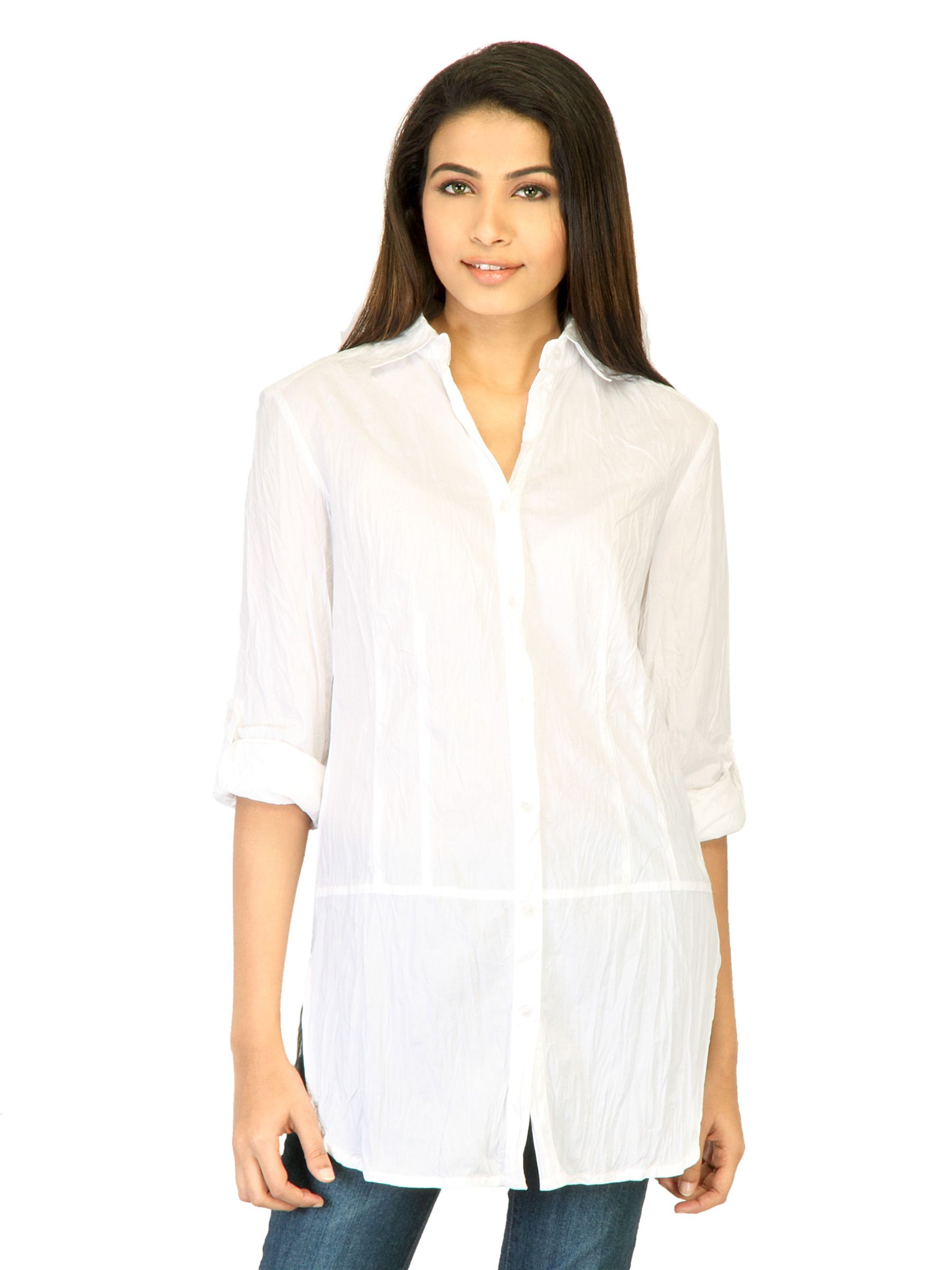 United Colors of Benetton Women Solid White Shirts
