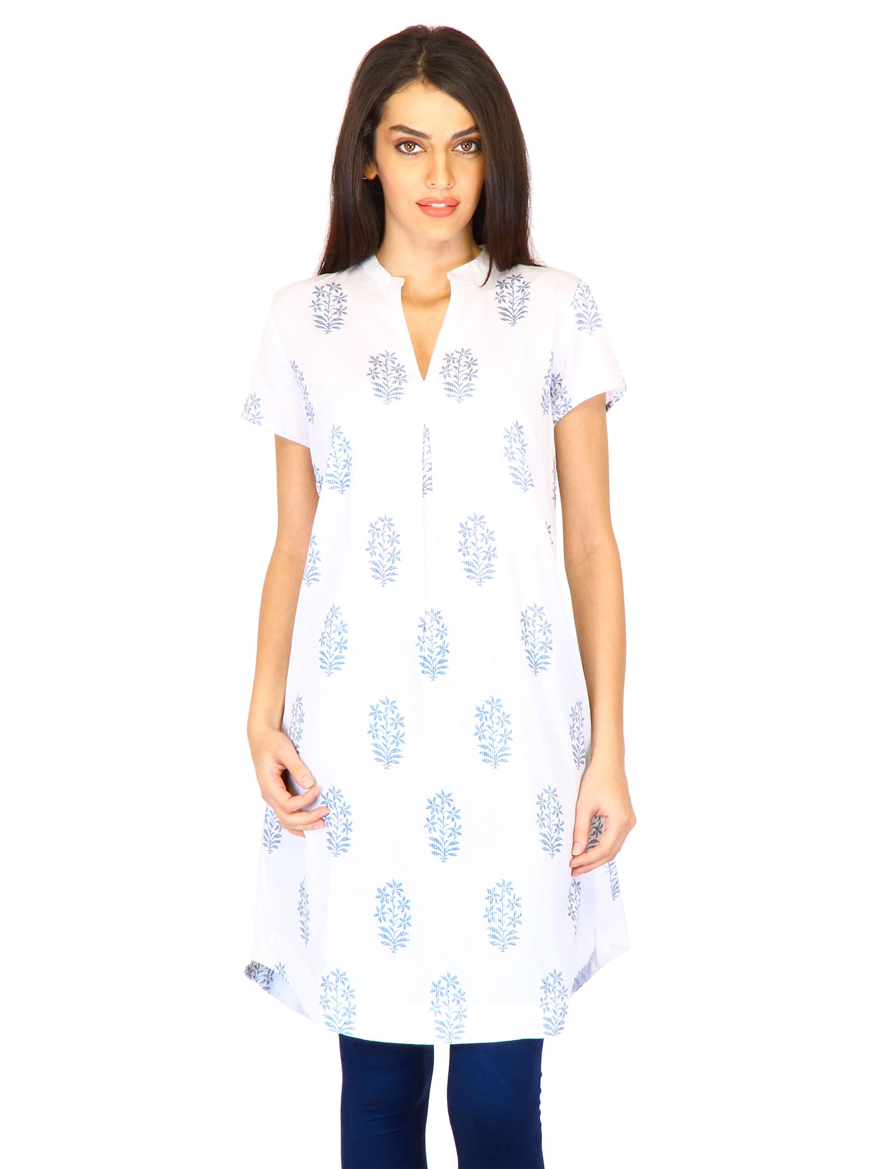 W Women Printed White Kurtas