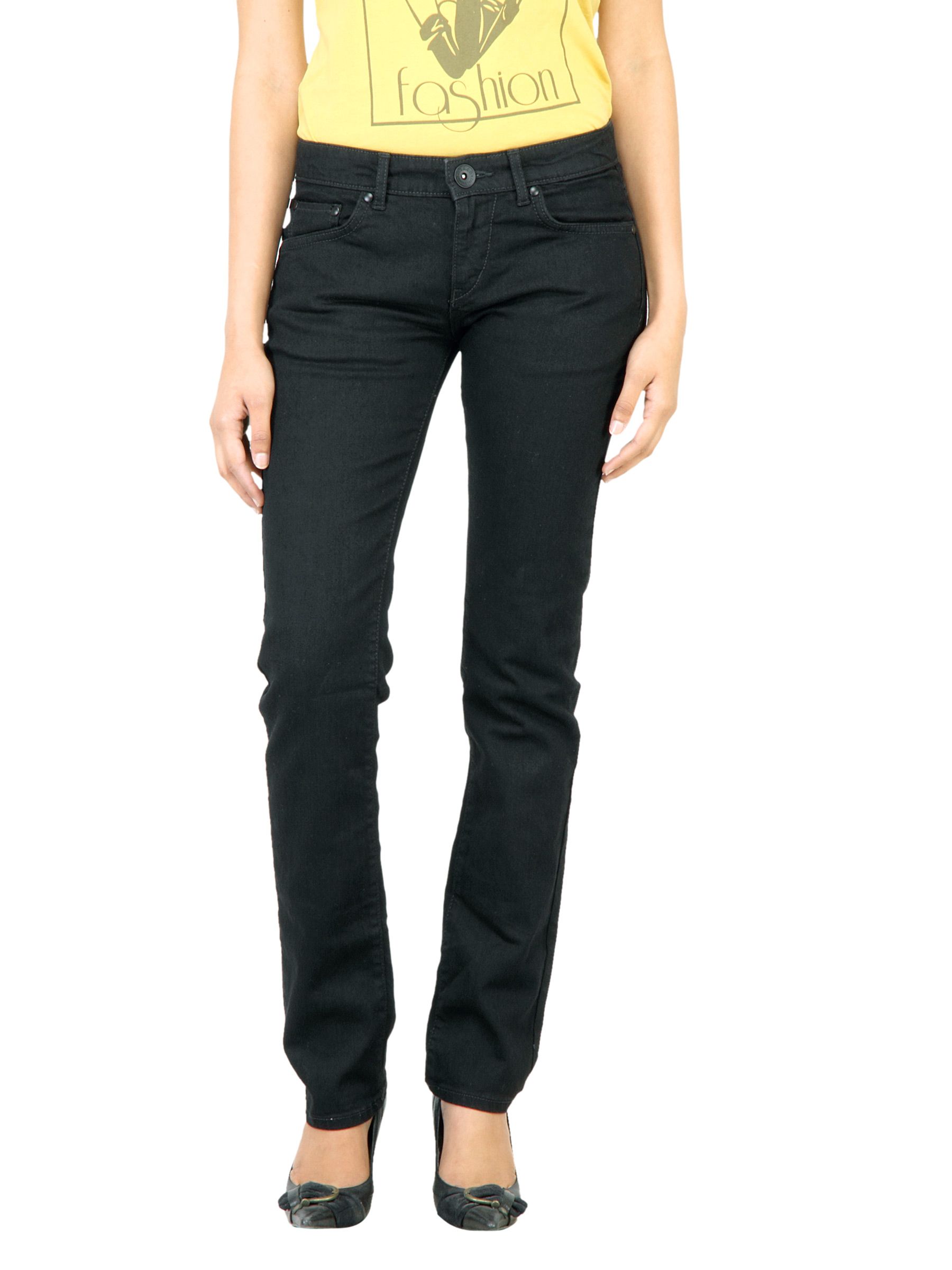 Spykar Women Washed Black Jeans