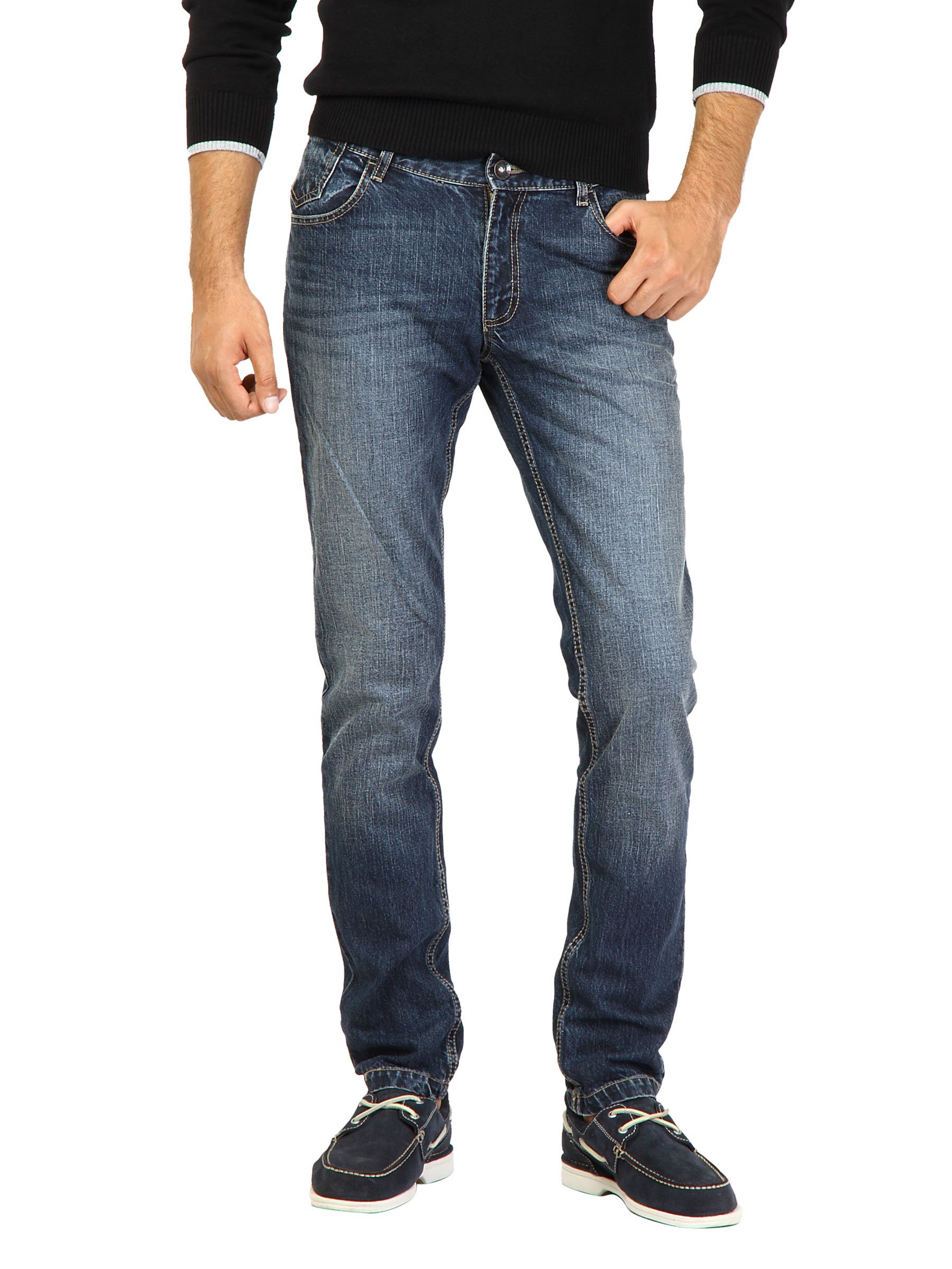 United Colors of Benetton Men Washed Blue Jeans