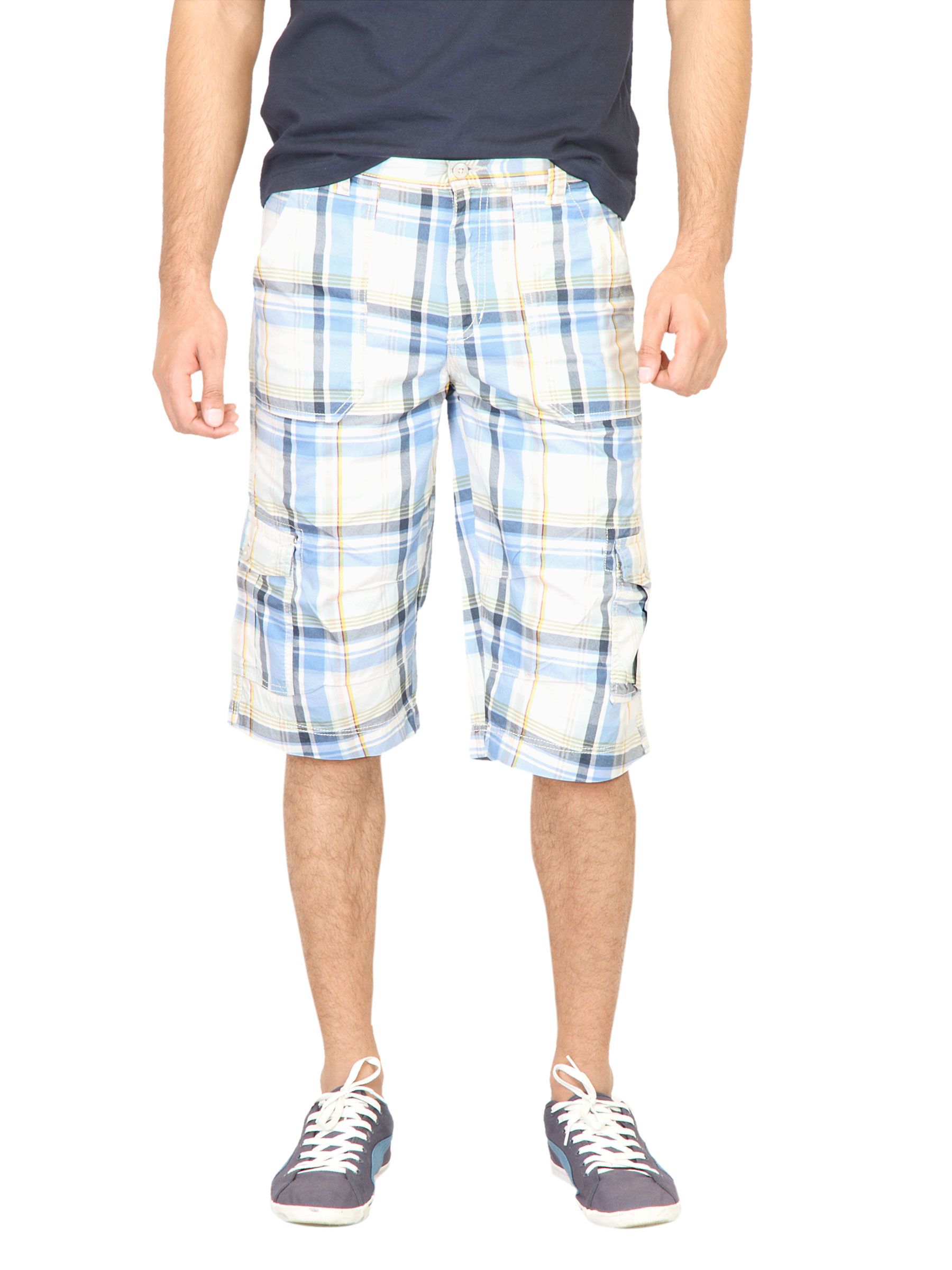 Deni Yo Men Check Blue Short