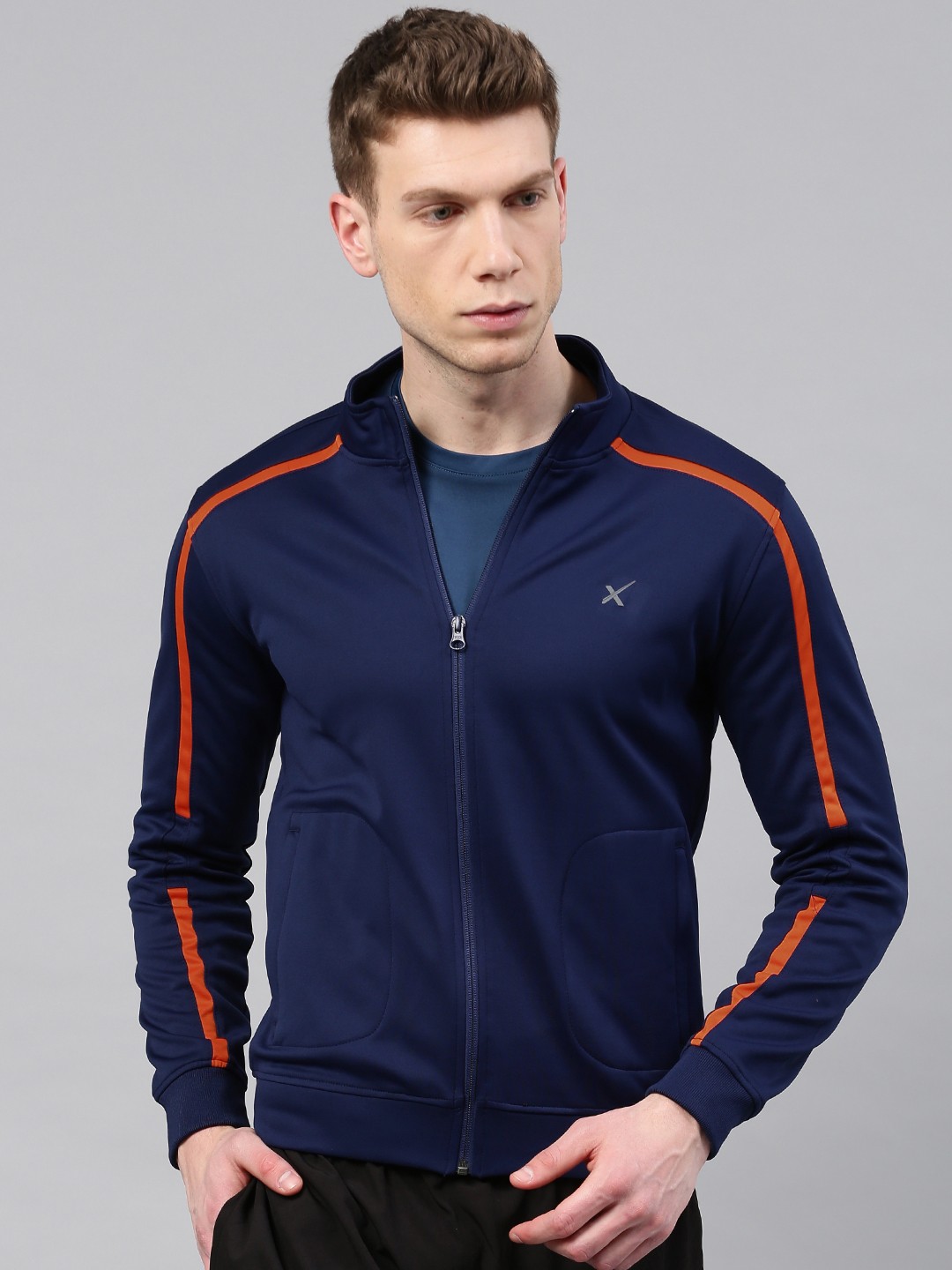 Jackets Leather Denim For Men Women Myntra Hrx By Hrithik Roshan Navy Rapid Dry Active Jacket