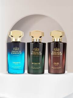 FRENCH ESSENCE Men Set Of 3 Oud And Intimate & Triumph Long Lasting EDP - 30 ml Each