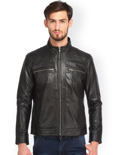 leather jacket myntra