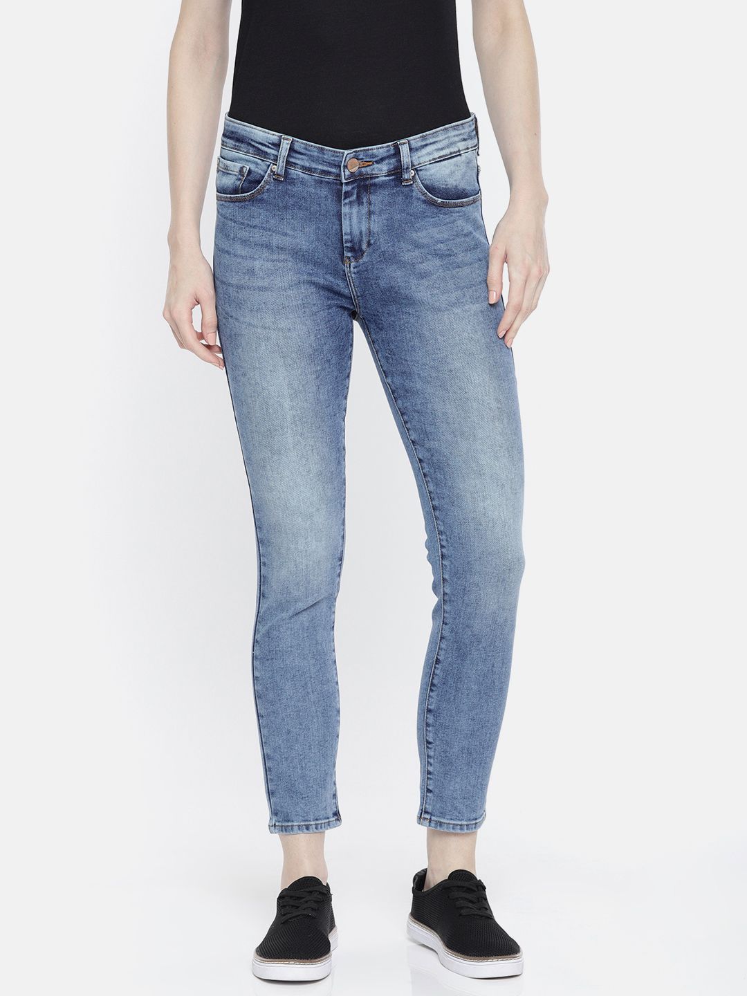 SPYKAR Women Blue Adora Skinny Fit Mid-Rise Clean Look Stretchable Ankle Jeans view 1