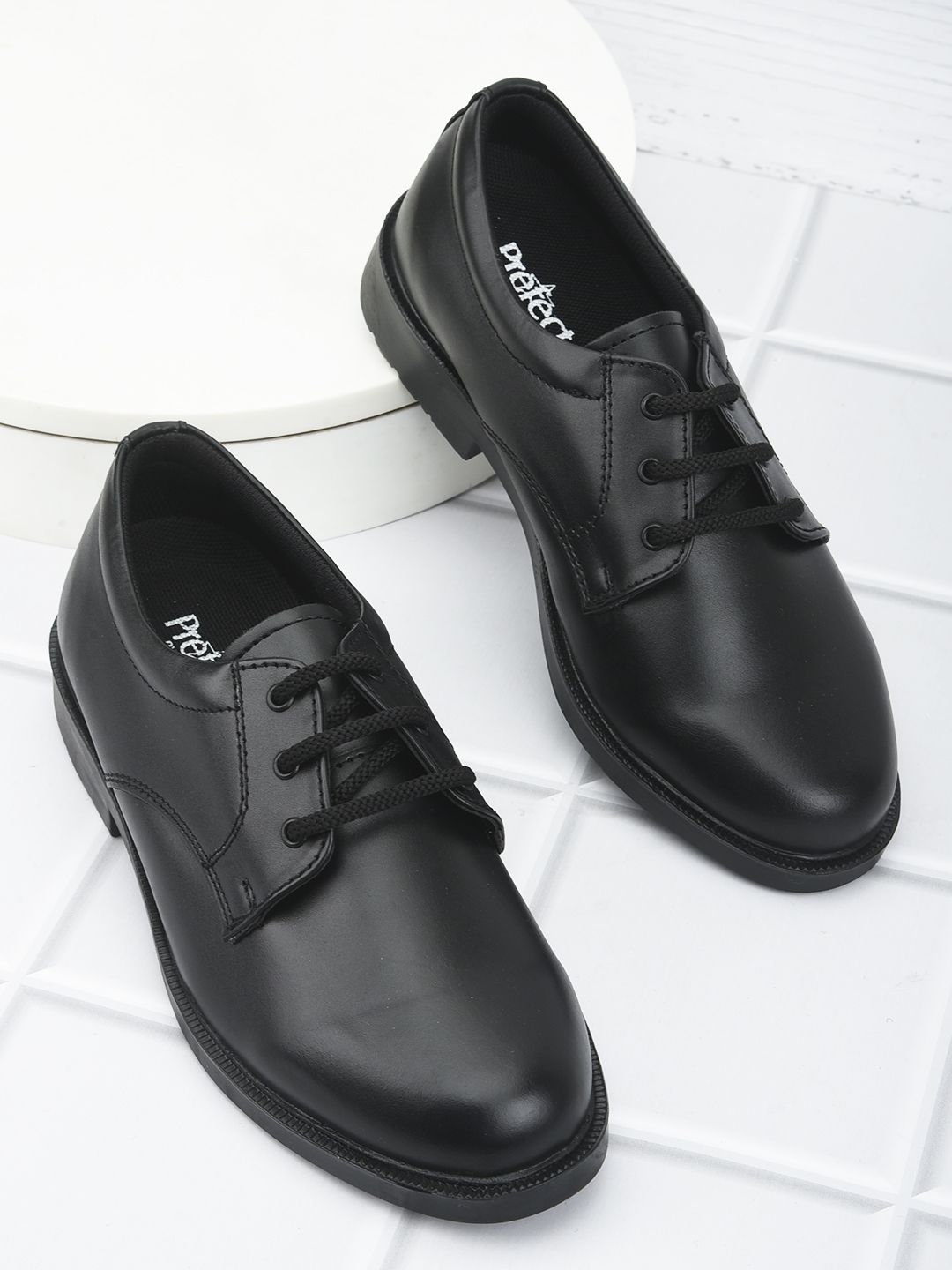 Liberty Boys Black Leather Derbys-image-42
