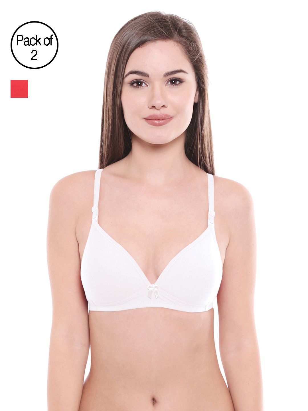 Bodycare Pack of 2 Assorted Lightly Padded T-shirt Bras E6552COW