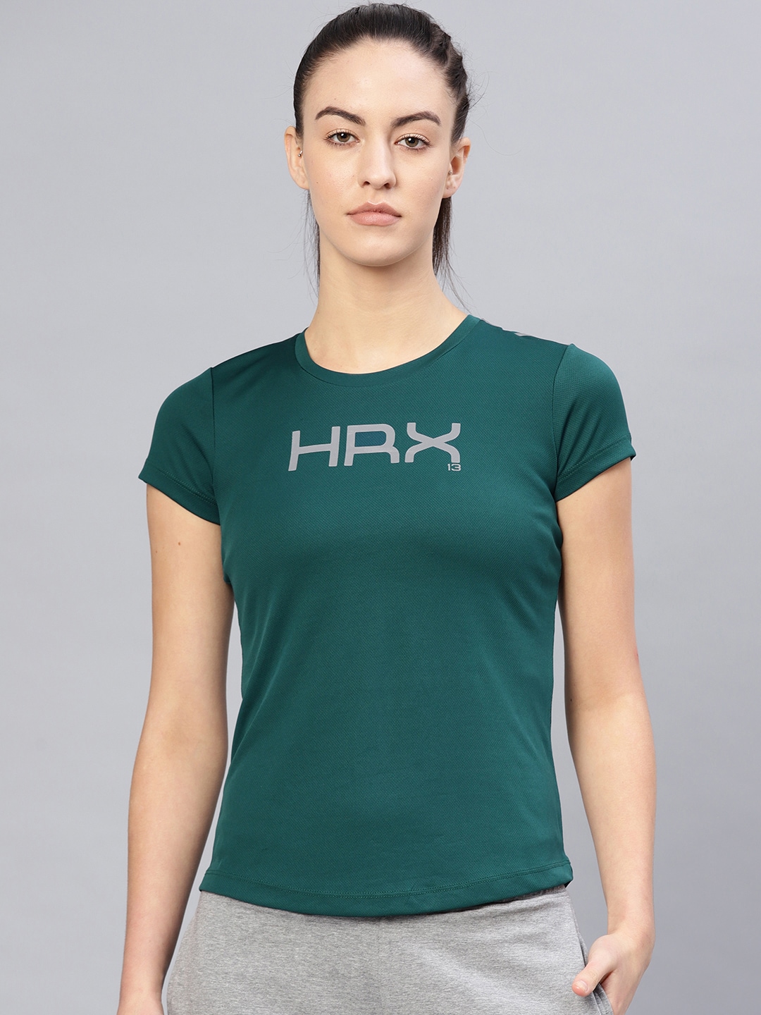 HRX by Hrithik Roshan Women Green Regular Fit Running T-shirt