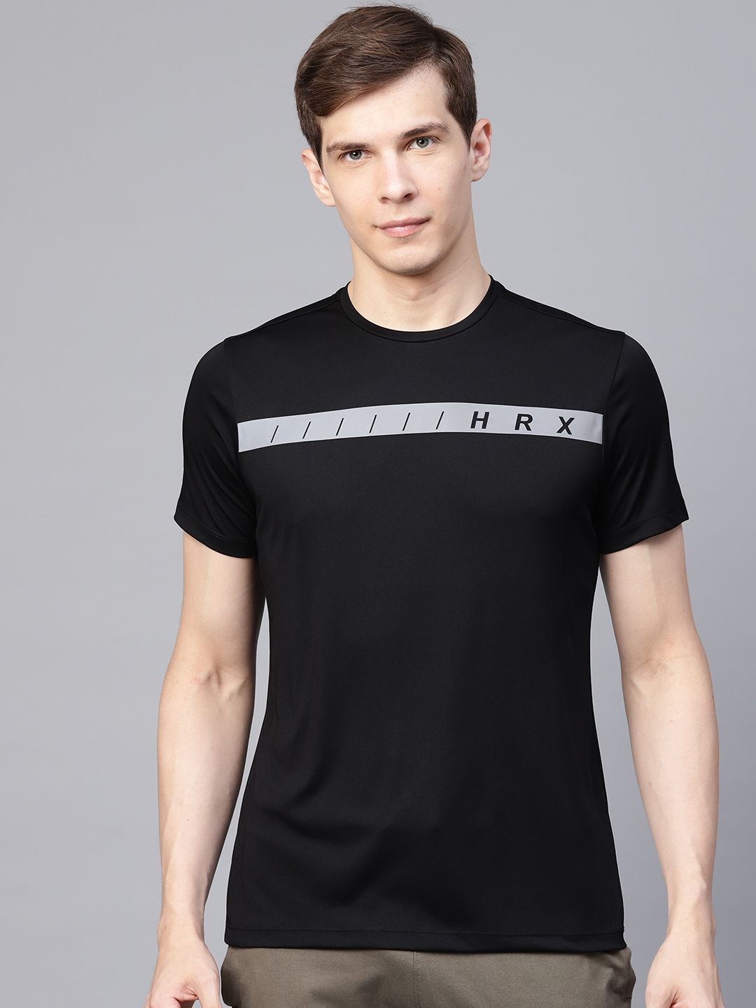 HRX by Hrithik Roshan Ultralyte Men Black Solid Running T-shirt