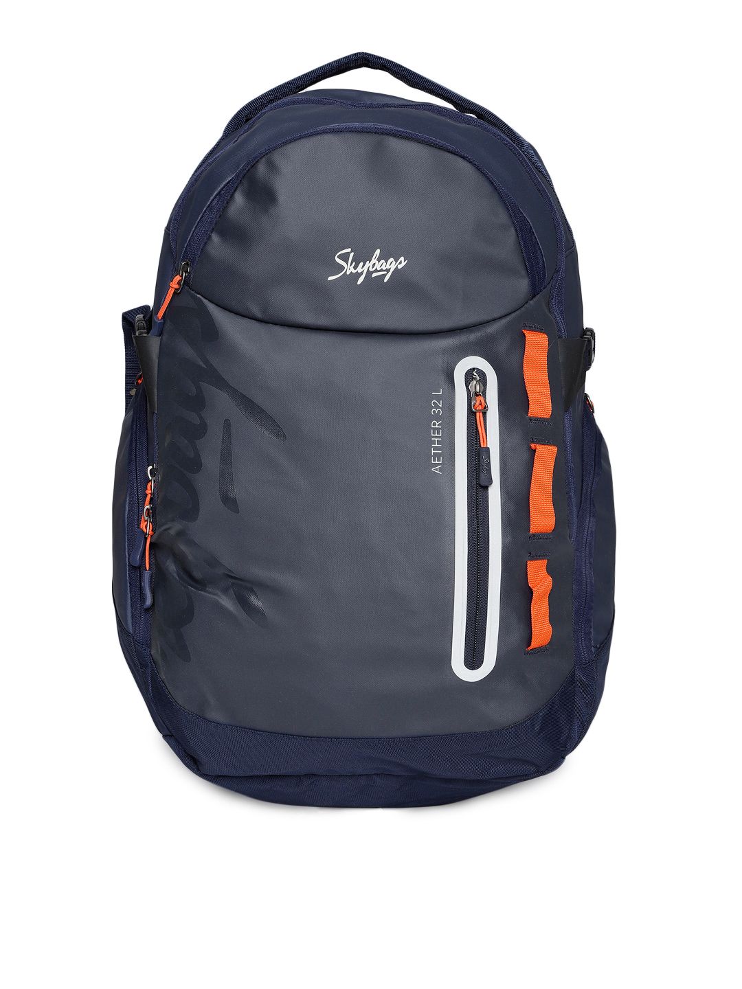 Skybags Unisex Blue & Grey Brand Logo Backpack-picture-39