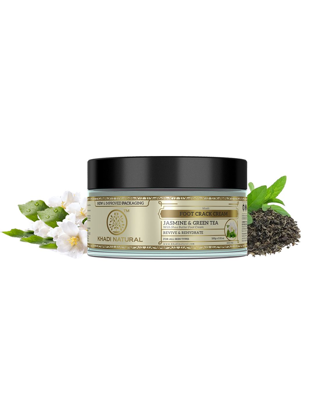 Khadi Natural Ayurvedic Jasmine Green Tea Herbal Foot Crack Cream with Shea Butter 100 g-image-9