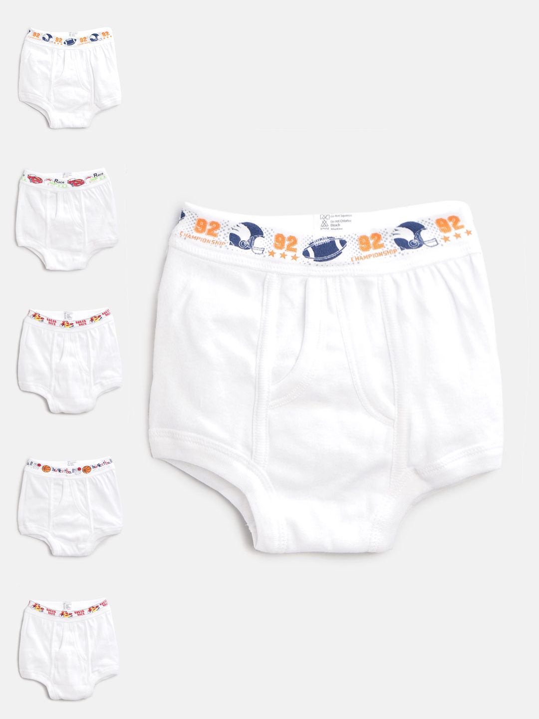 Bodycare Kids Boys Pack of 6 White Solid Trunks 303_ABCDAB-60-picture-45