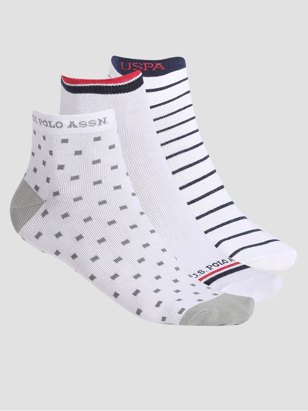 U.S. Polo Assn. Men Pack of 3 Patterned Ankle Length Socks-picture-23
