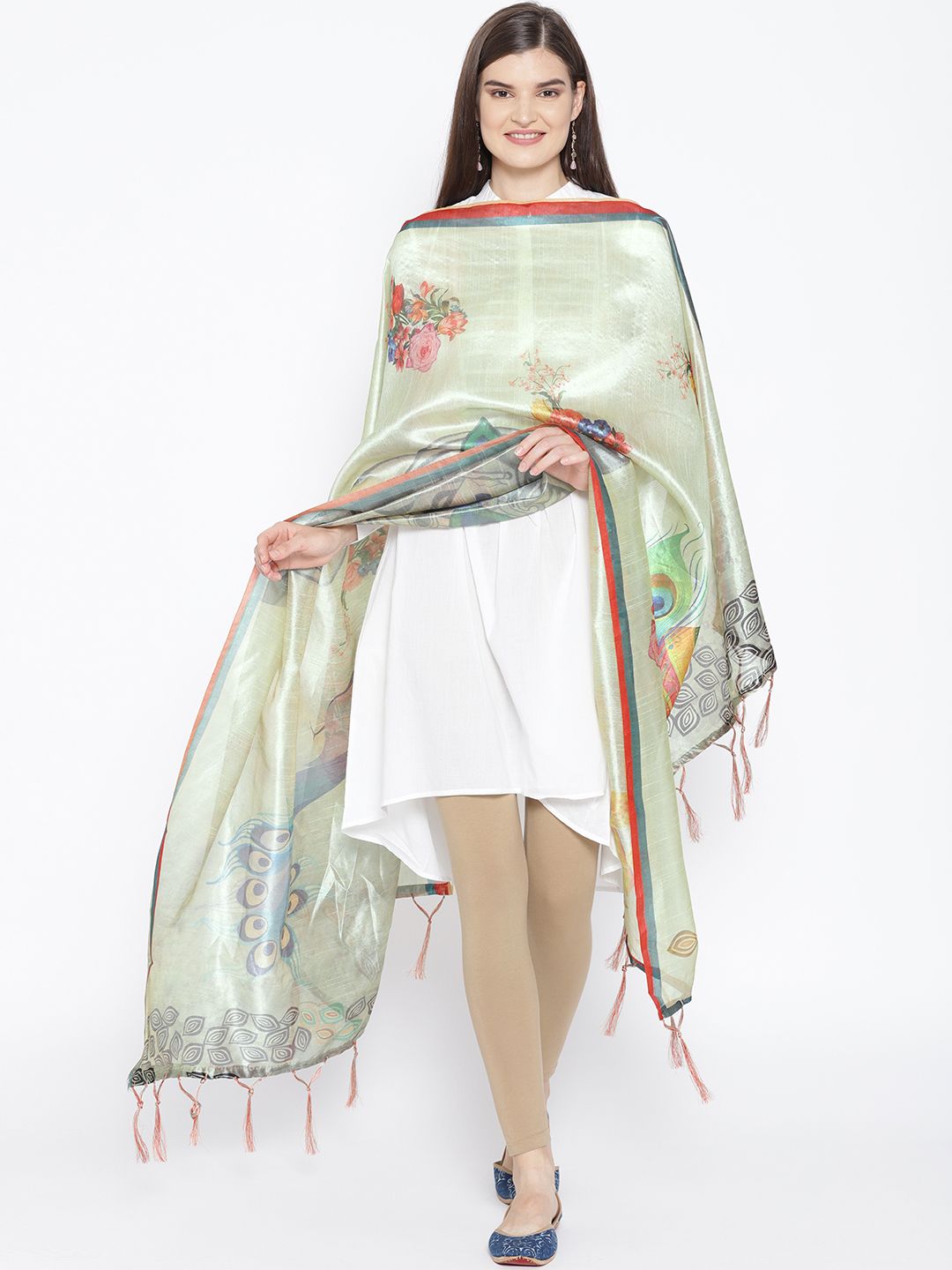 Shaily Green Printed Dupatta-picture-49