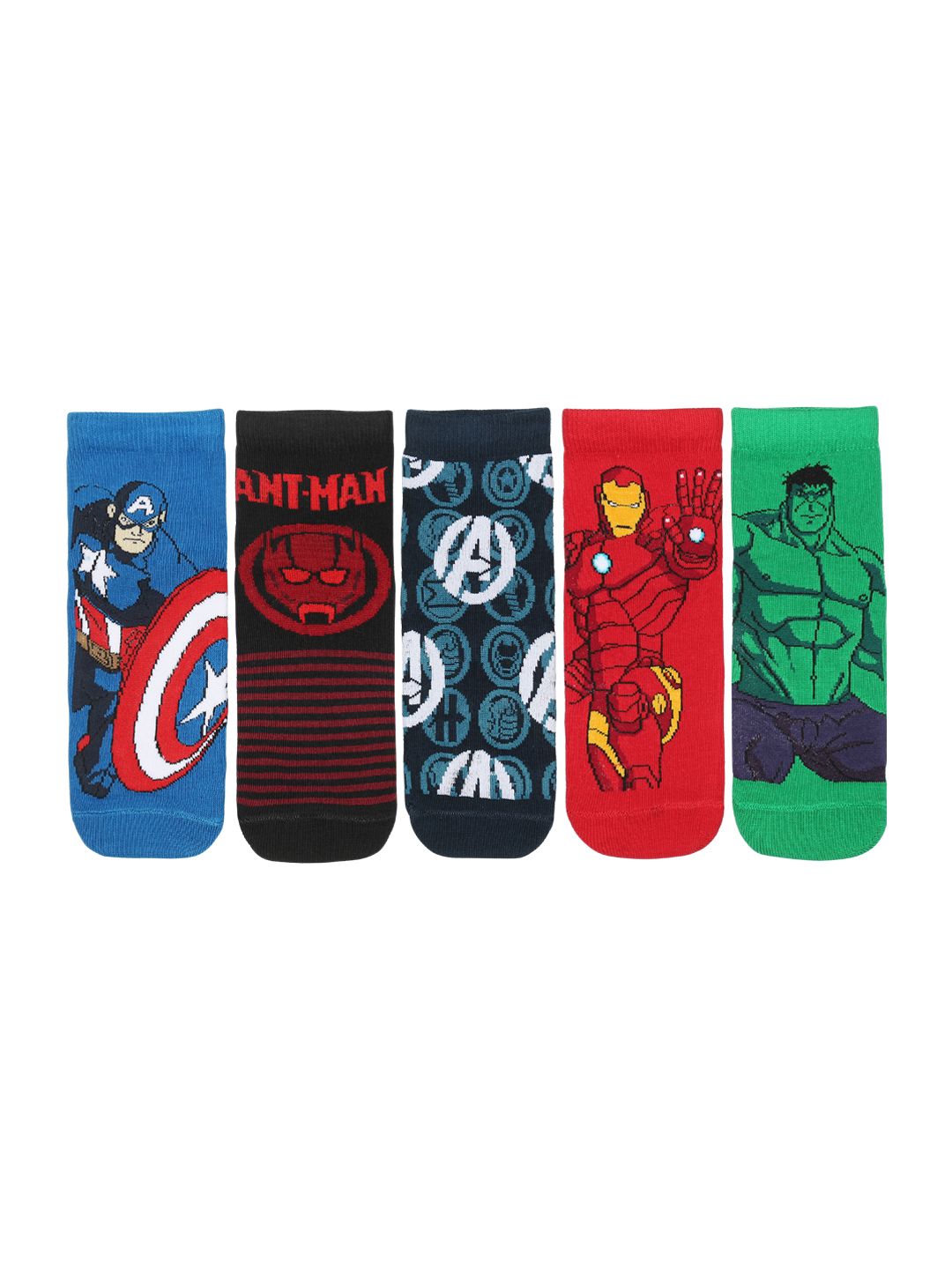 Supersox Kids Pack of 5 Assorted Disney Avenger Patterned Ankle Length Socks