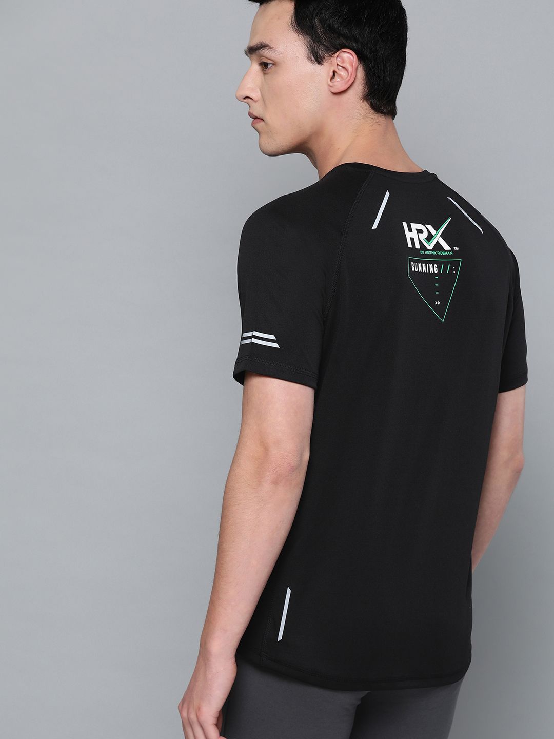HRX by Hrithik Roshan Men Black Rapid Dry Running T-shirt-image-0
